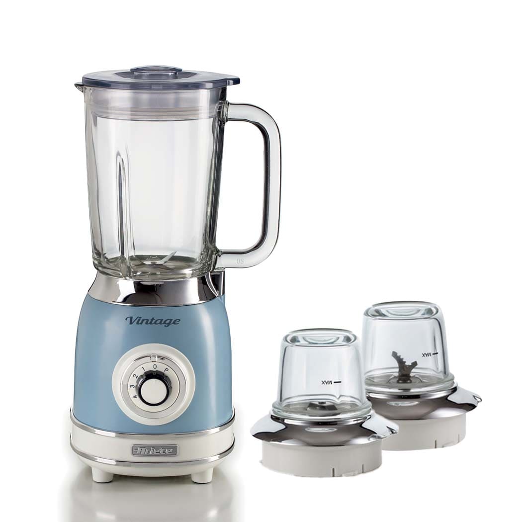 ARIETE VINTAGE BLENDER GLASS+2MILL CREAM/BLUE 583/25	