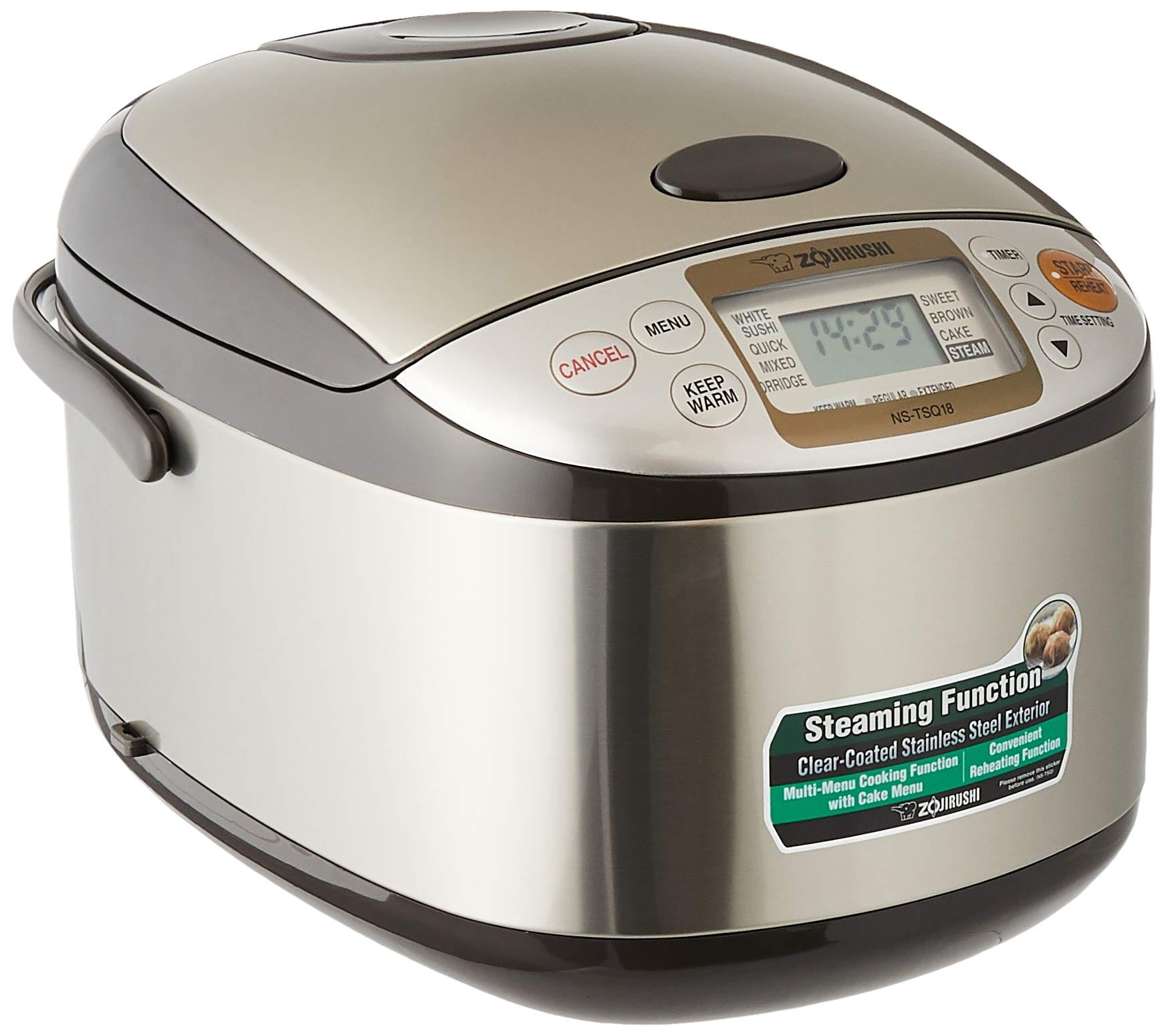 Electronic Rice cooker  warmer 1.8 Liter, Stainless brown