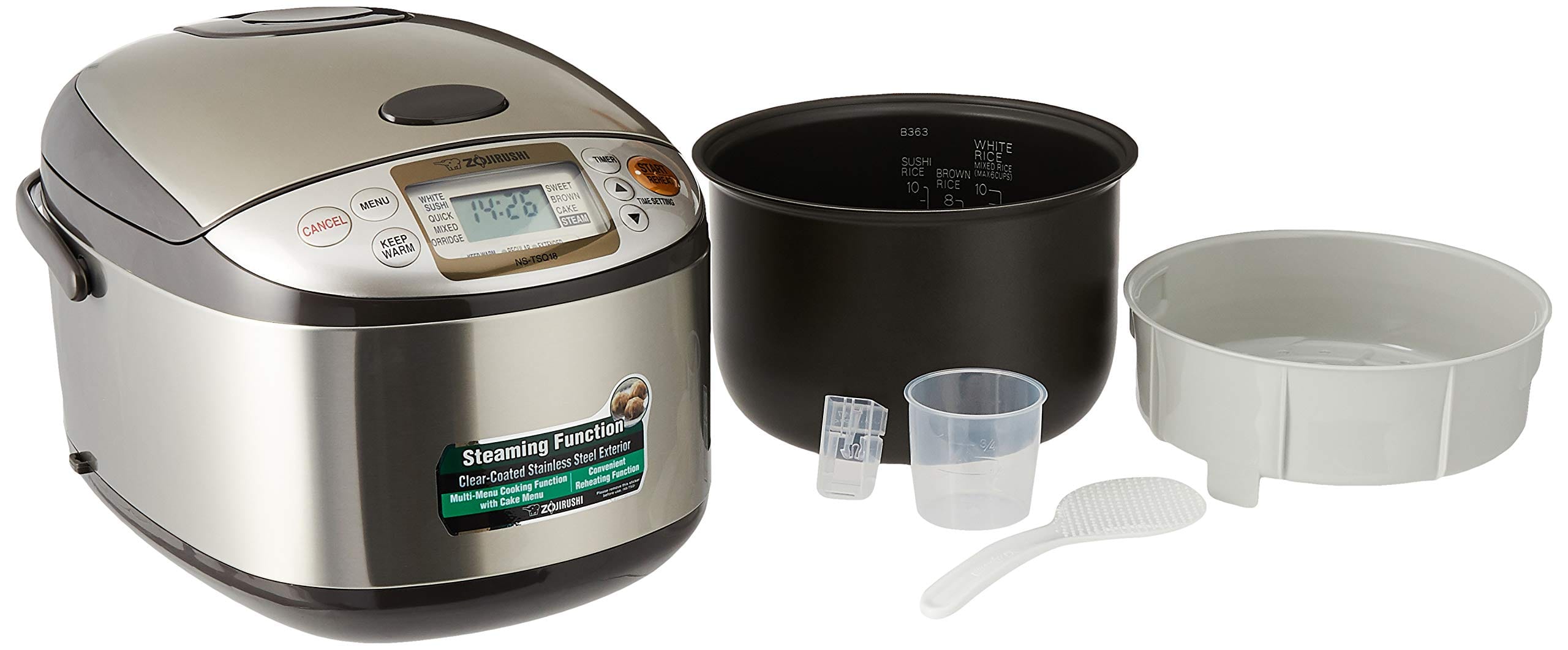 Electronic Rice cooker  warmer 1.8 Liter, Stainless brown