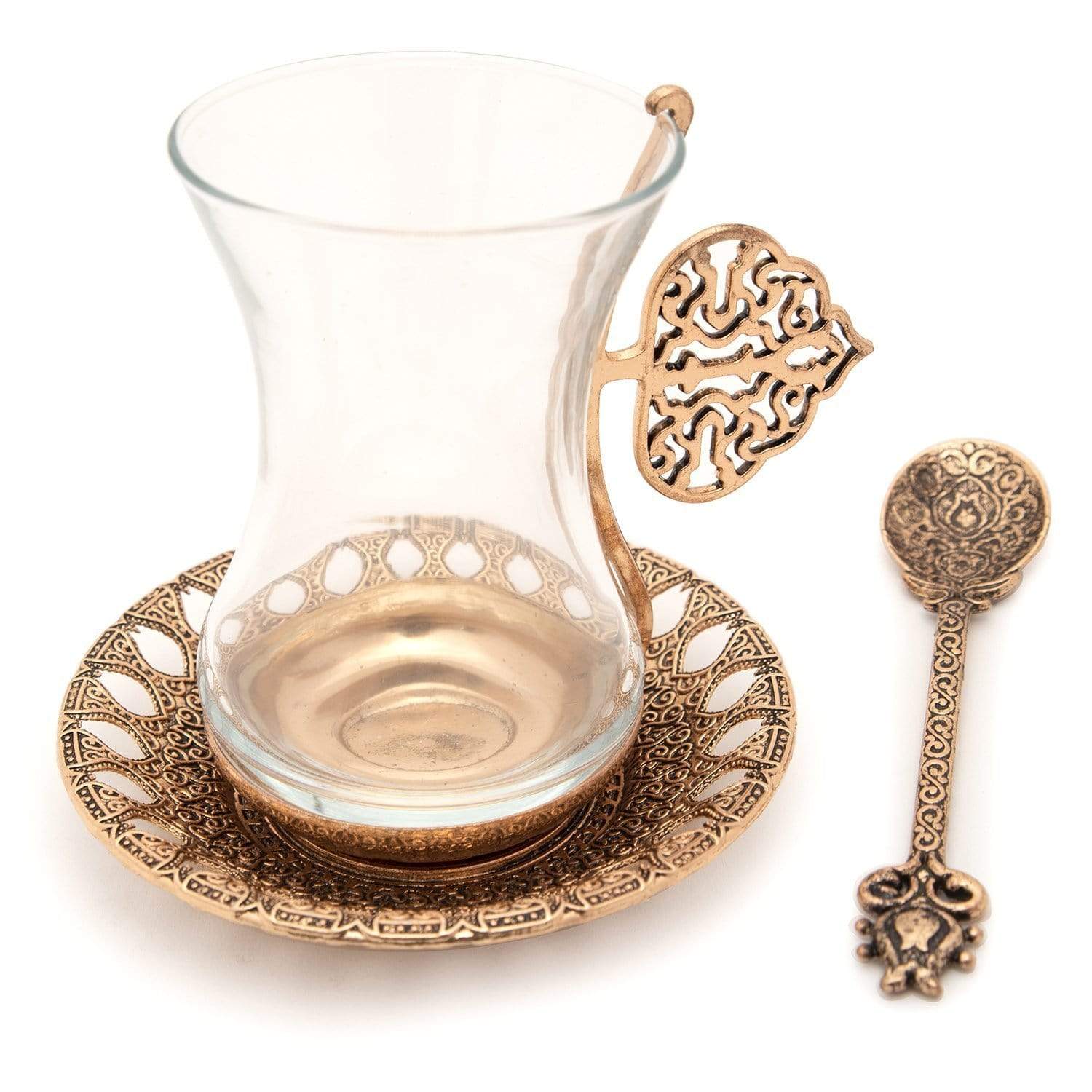 Otantik CB1014K Tea Cup and Saucer Set - Antique Gold, 19 Piece - CB1014K - Jashanmal Home