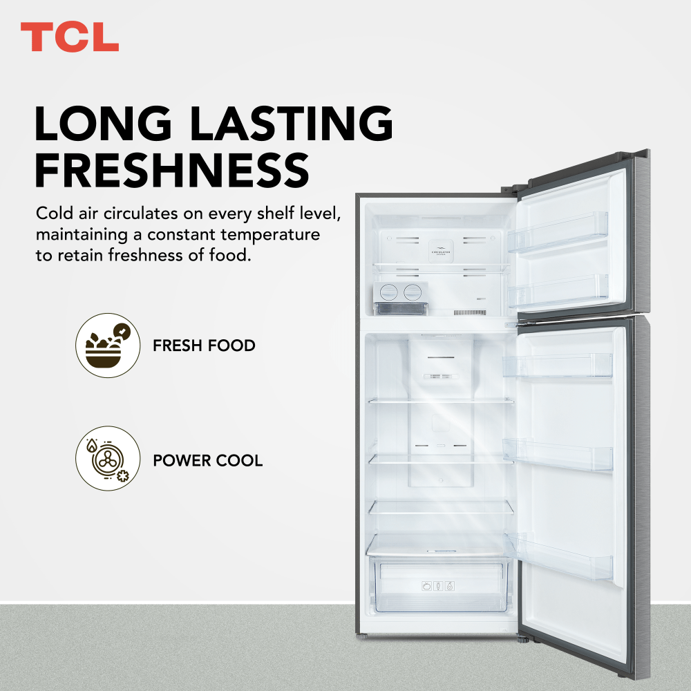 TCL Top Mount Refrigerator Inox  605L