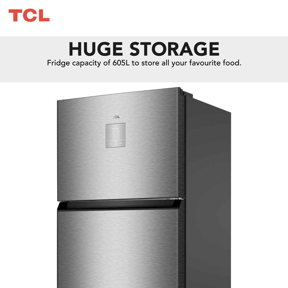 TCL Top Mount Refrigerator Inox  605L