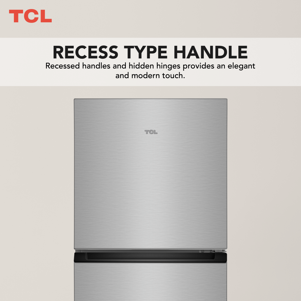 TCL Top Mount Refrigerator Inox  370L