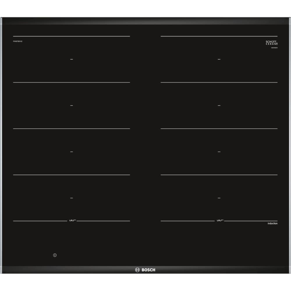 Bosch Built In 60Cm Flex Induction Ceramic Hob, Touch Control, Remote Diagnostics,17 Power Levels, PXX675DV1E, 1 Year Warranty