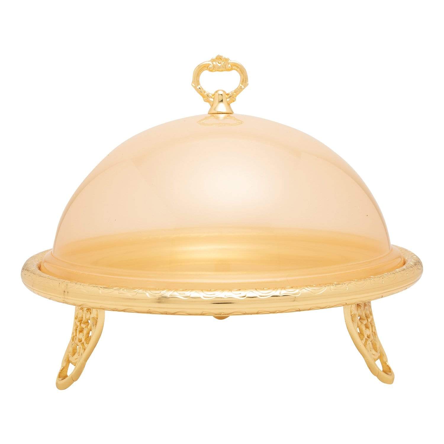 GOLD PLATED CAKE STAND WITH COVER