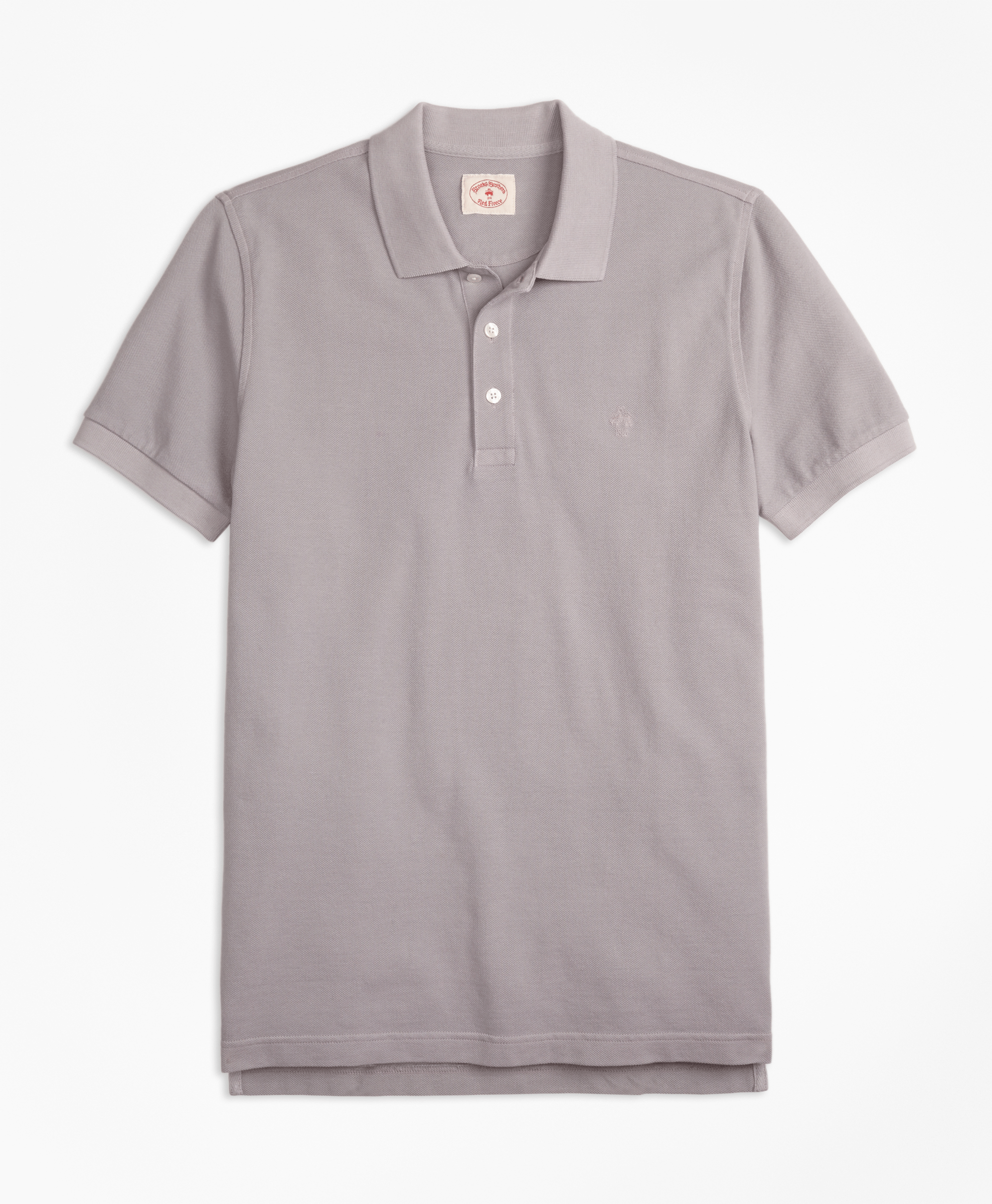 Brooks Brothers Knt Rf Garm Dyed Pique Polo Alloy - Mens Knits