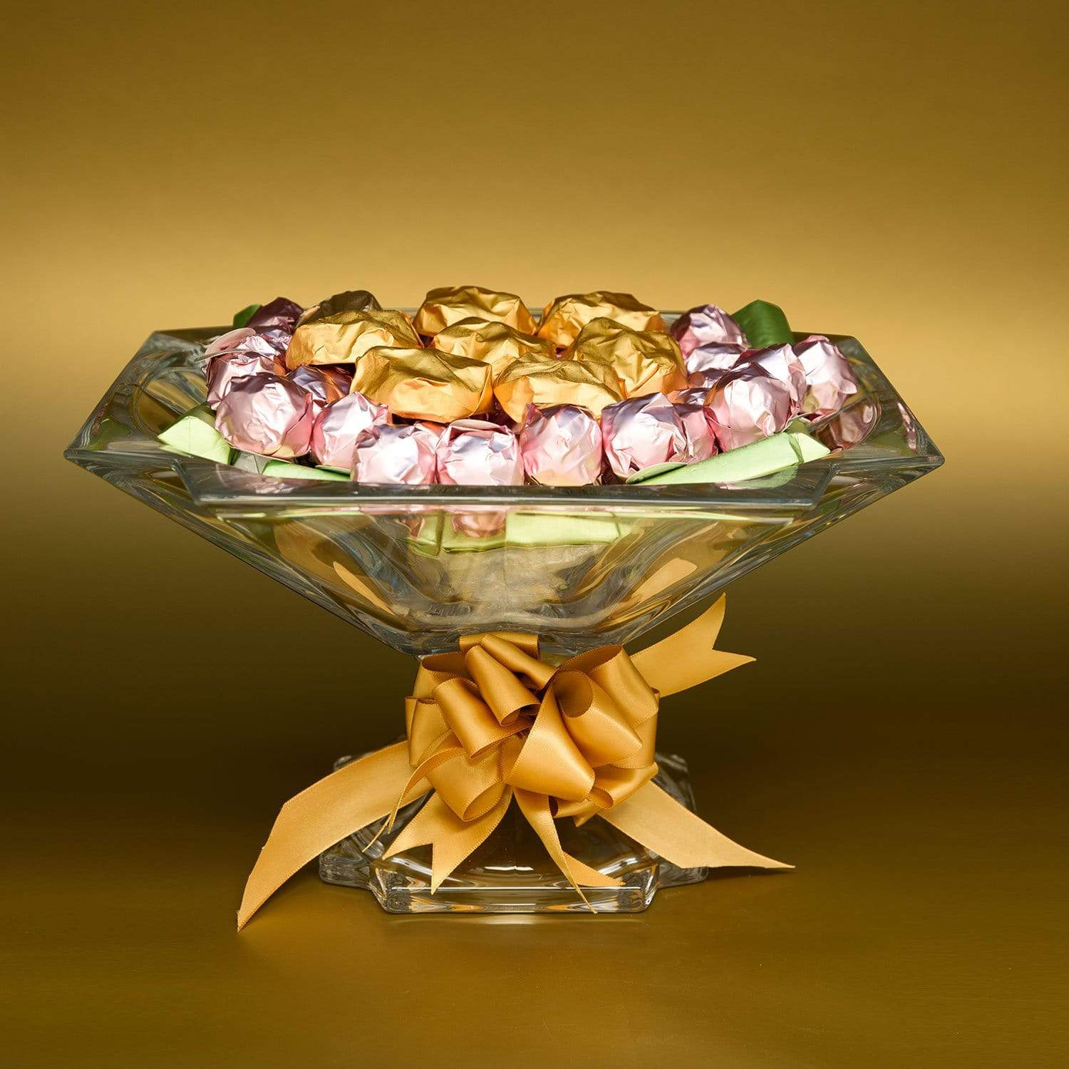 Bohemia Crystal Glass Metropolitan Footed Bowl with 1kg chocolate - 33 cm - 5390981 - Jashanmal Home