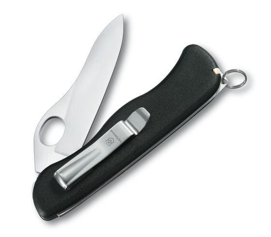Victorinox Swiss Army Knife 111mm Lockblade Knife Sentinel Clip One Hand Non-Wavy Black With 5 Functions - 0.8416.M3