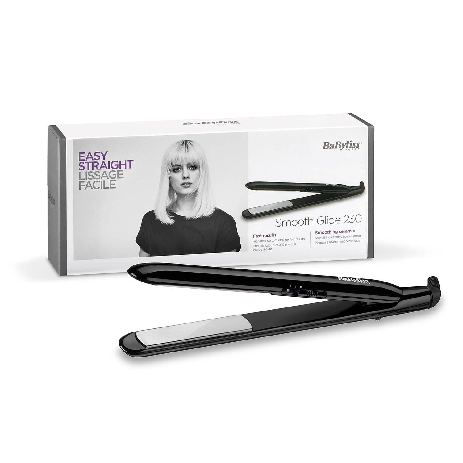 BABYLISS STRAIGHTENER CERAMIC COATED PLATES 2 TEMP UPTO 230C - ST240SDE