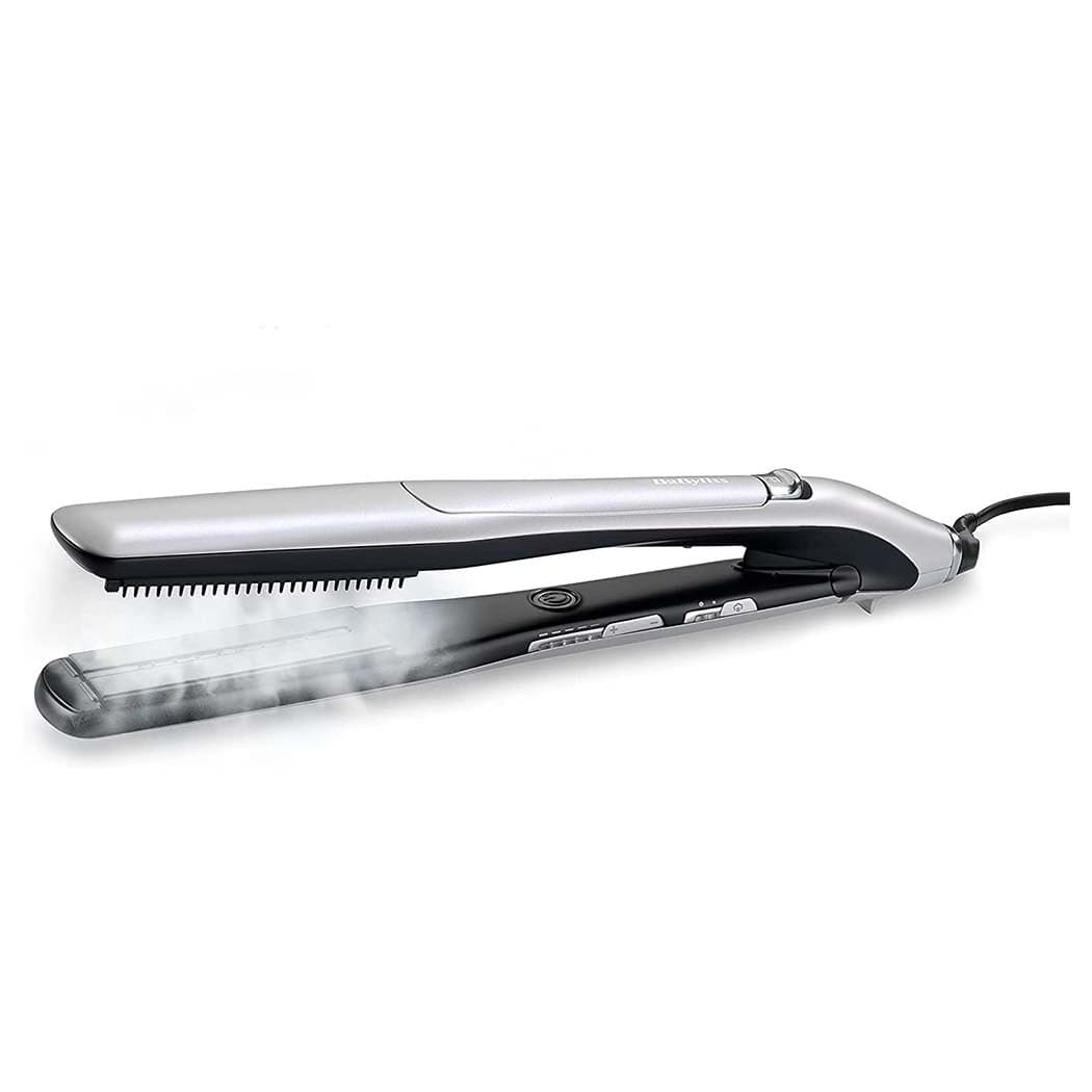 Babyliss Straightener Steam Luster Styler 36Mm Wide Ceramic Coated Plates & Removable Straightening Comb With 5 Heat Settings - St595Sde