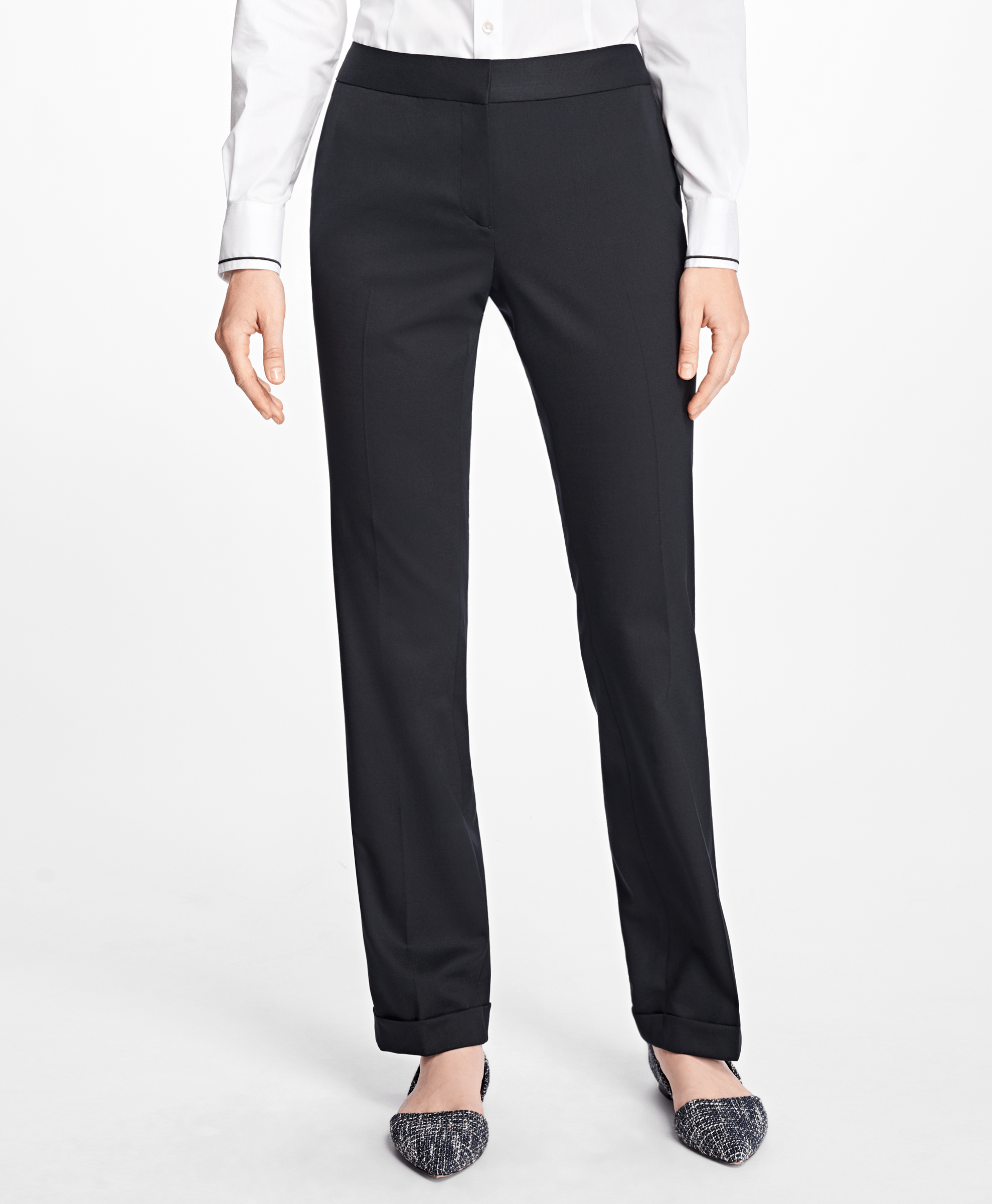 Brooks Brothers Pnt Wl Suiting Black - Womens Dress Trouser