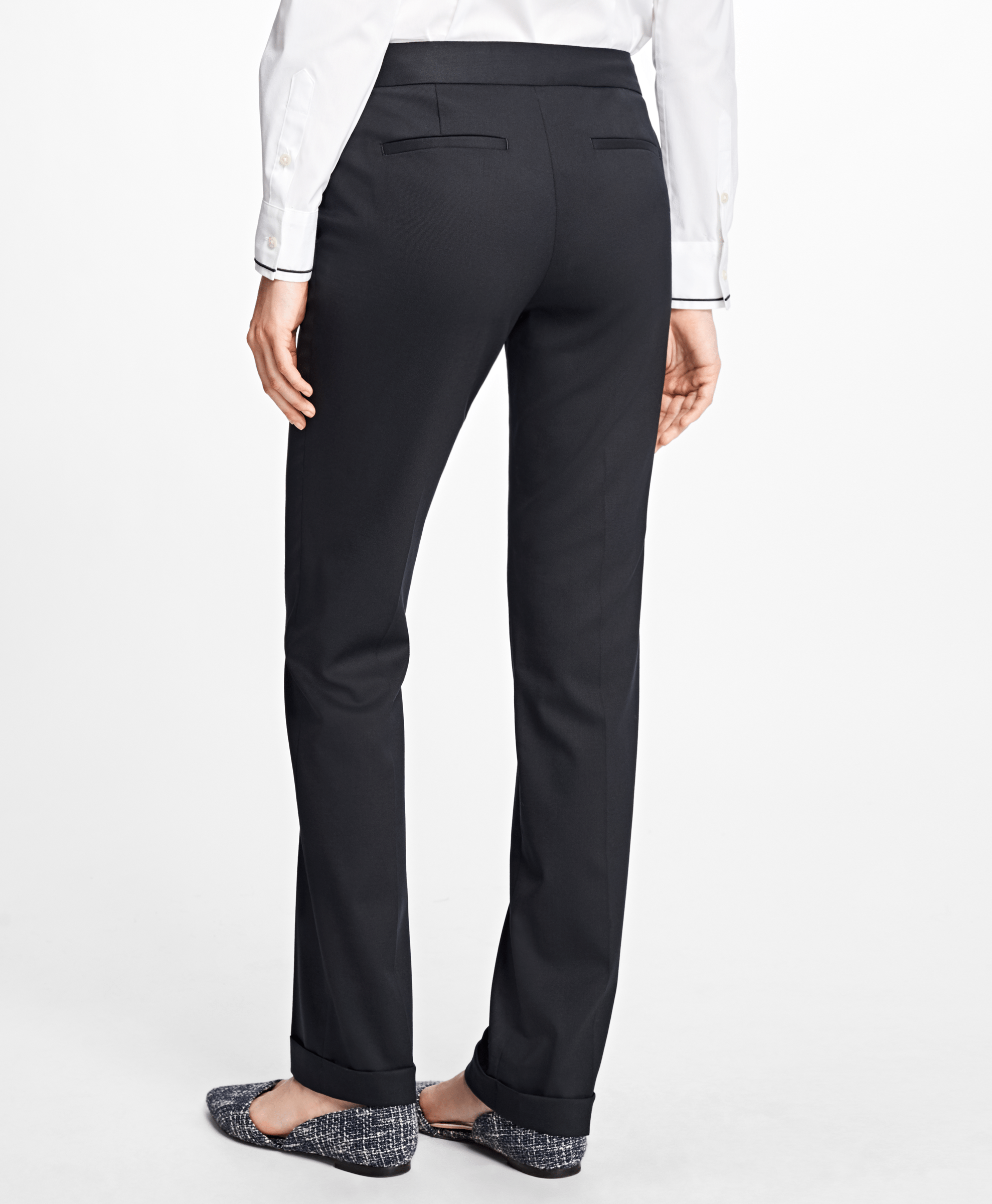 Brooks Brothers Pnt Wl Suiting Black - Womens Dress Trouser