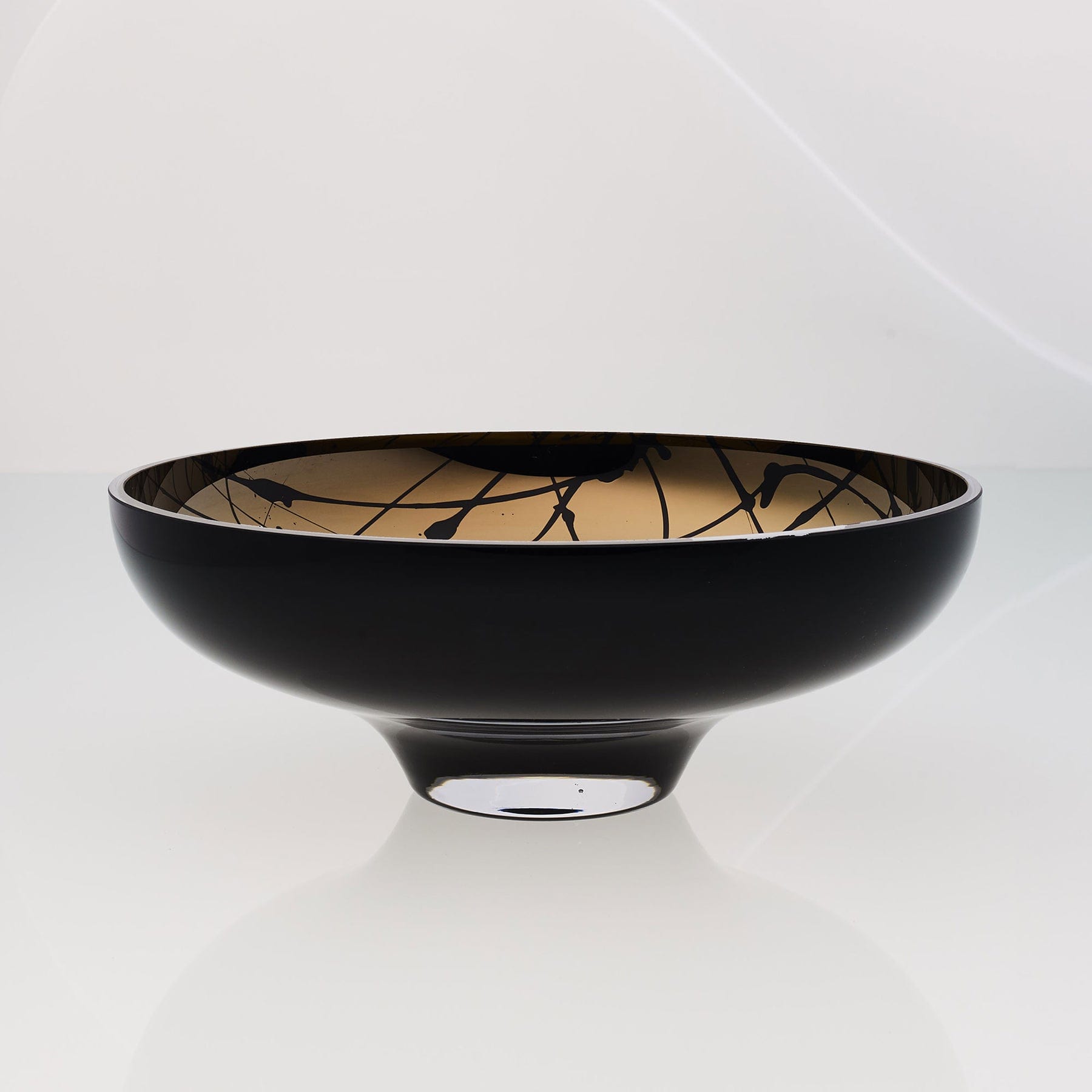 An & Angel, Large Glass Bowl, Black Exterior / Titanium Black Interior