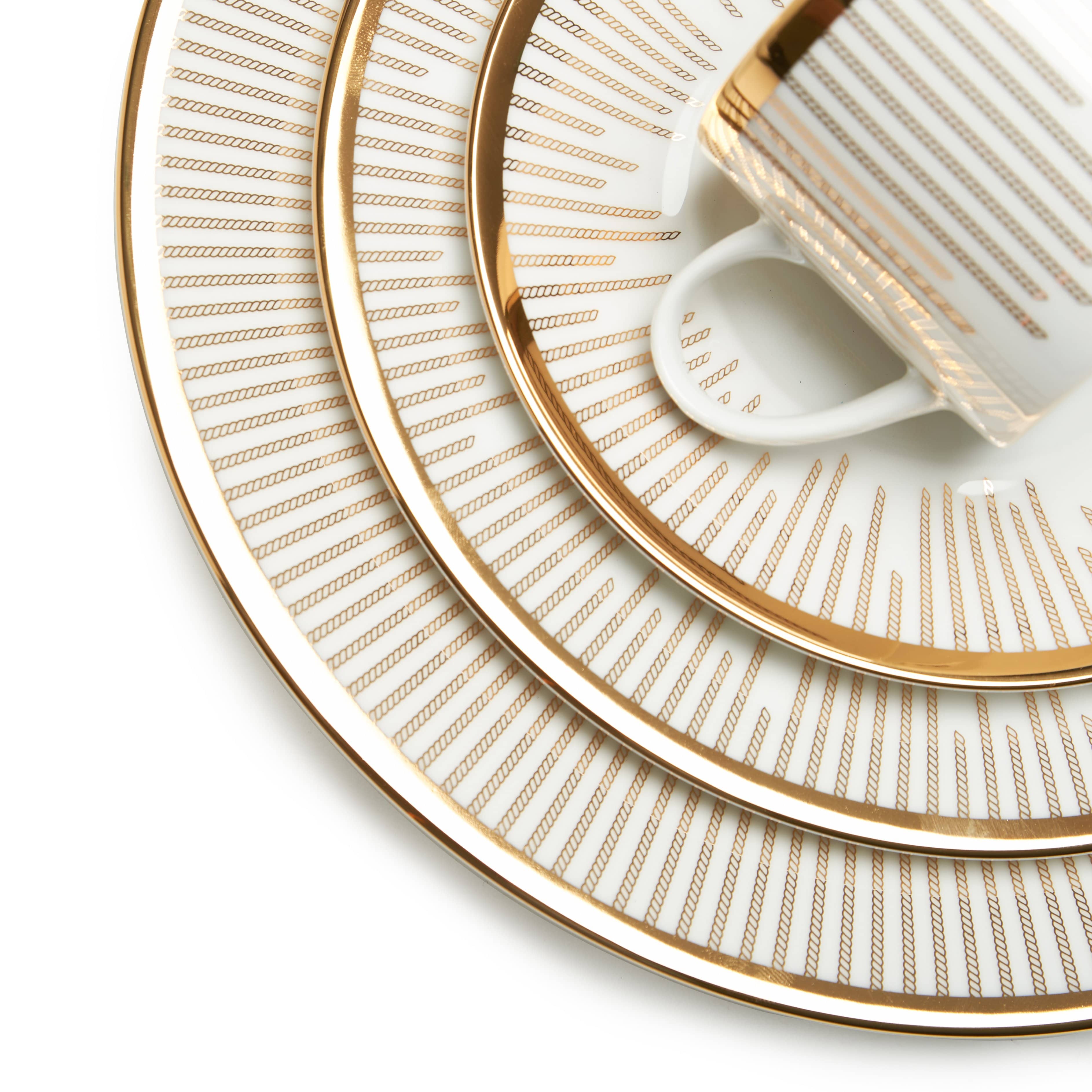 Dankotuwa Kane Gold 59Pc Dinner Set - Kane-59Ds