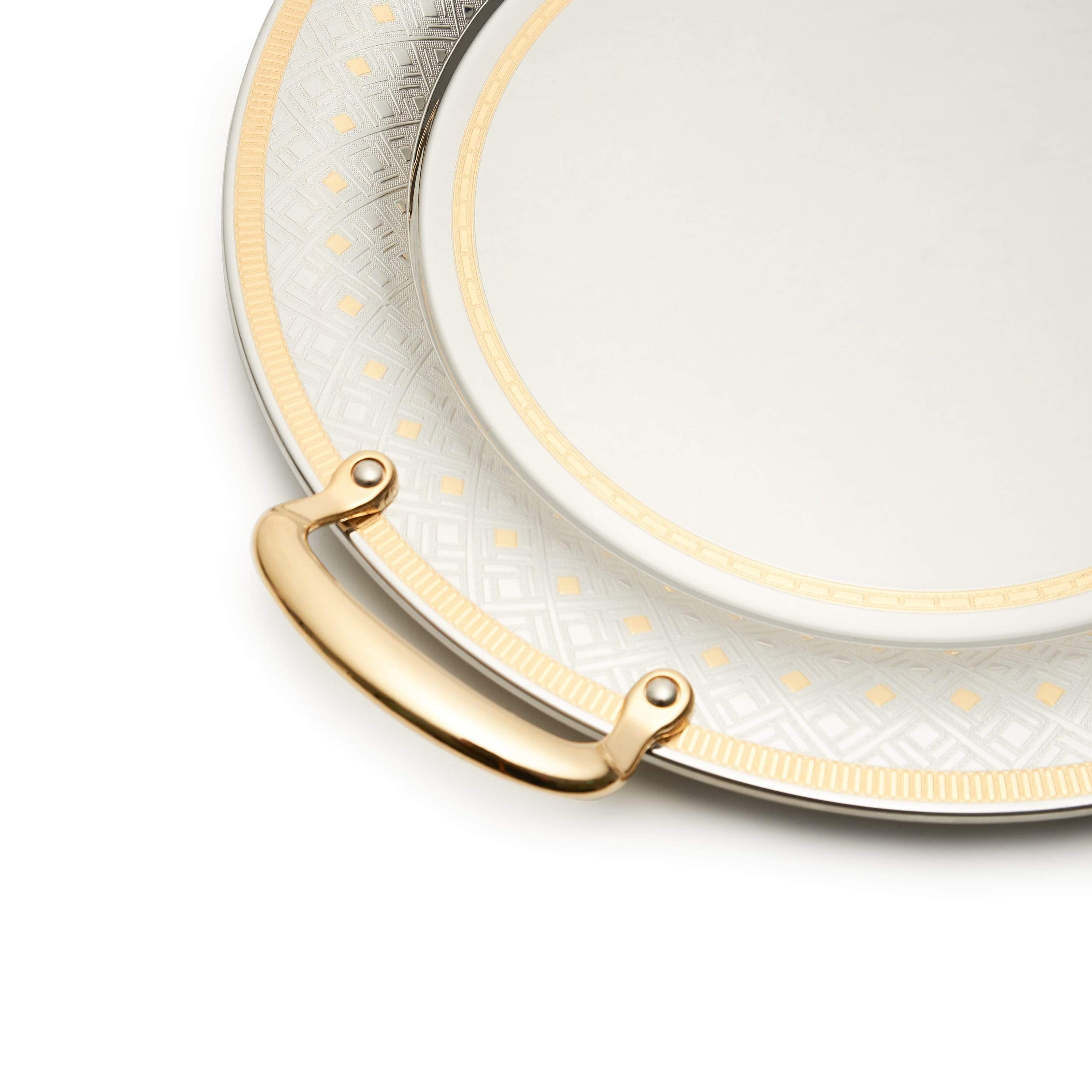 TRESORS ECLECTIC GOLD ROUND TRAY