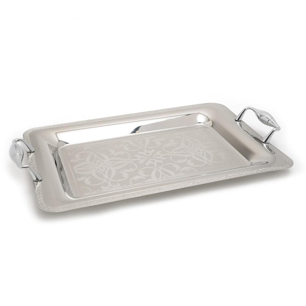 Brignani Laurence Inox Rectangle Tray - Silver, 45 x 31.5 cm - RO-1400/3/LAU-I - Jashanmal Home