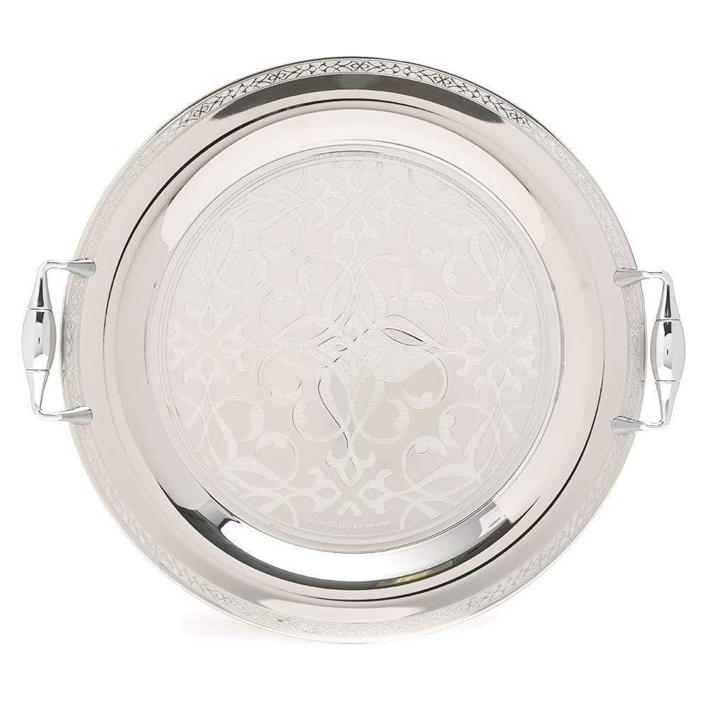 Brignani Laurence Inox Round Tray - Silver, 48 cm - RO-805/3/LAU-I - Jashanmal Home