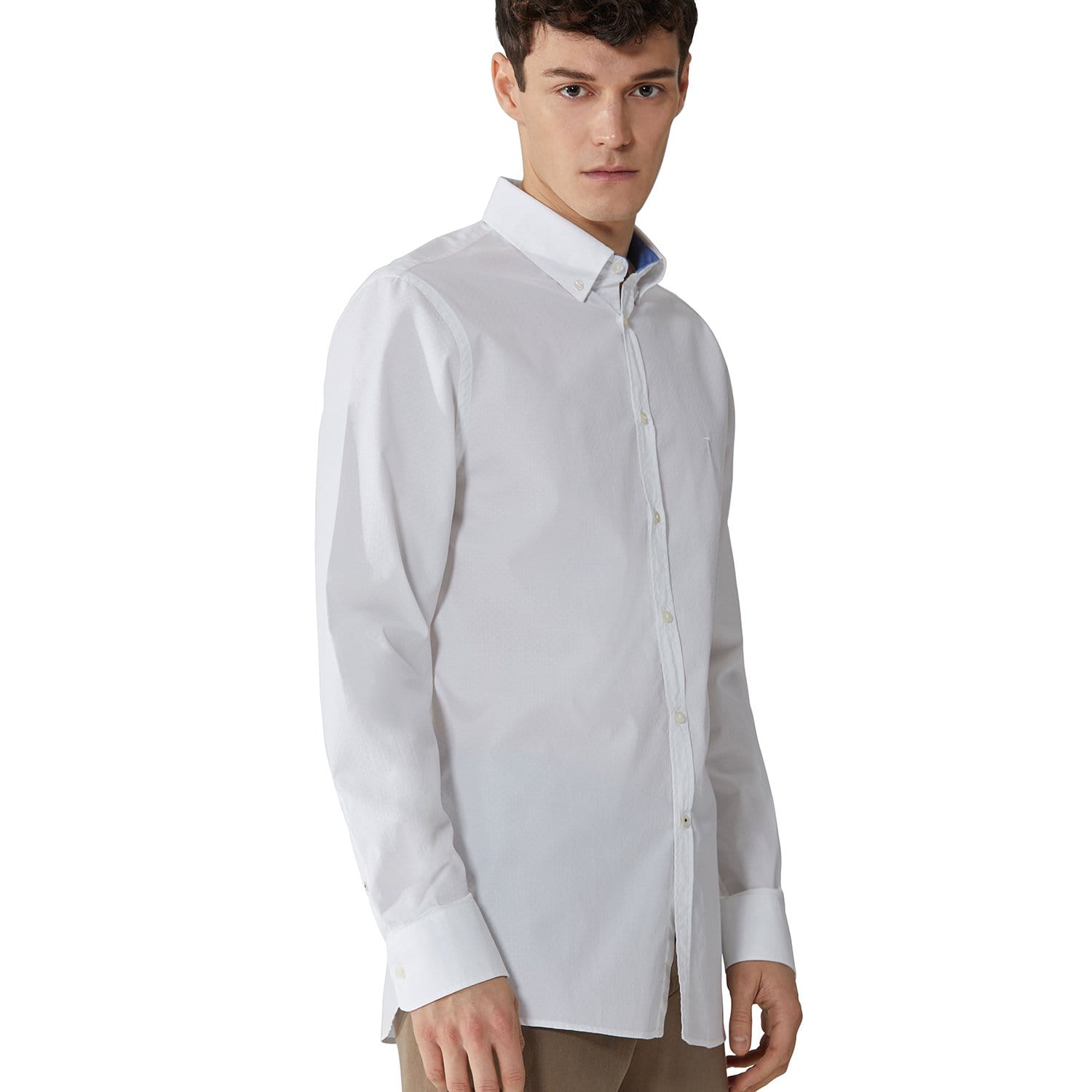 Trussardi Textured Cotton Shirt - White - 52C00138