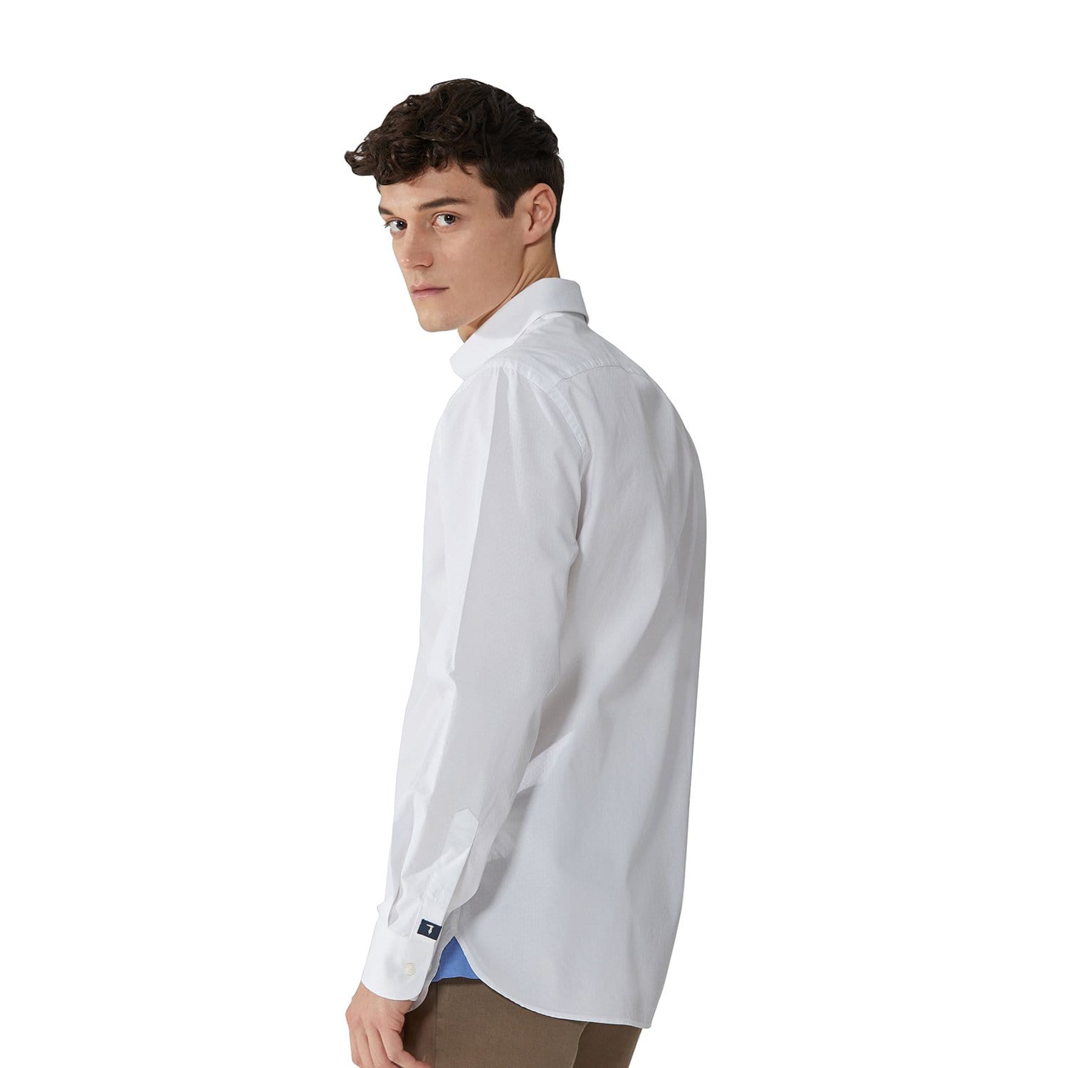 Trussardi Textured Cotton Shirt - White - 52C00138