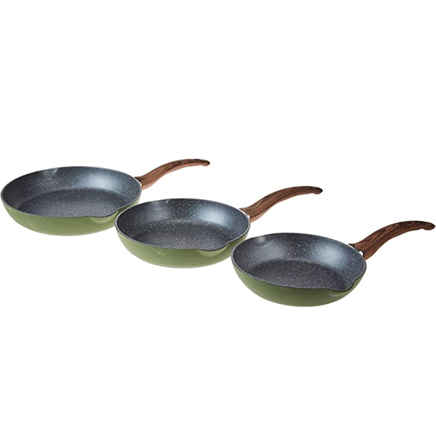 Tognana Grancuci 3 Pans Set, 20 24 28 Cm Diameter, Green