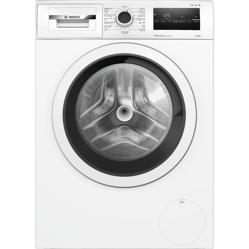 Bosch Series 4 Free-Standing Washing Machine, Front Loader 8 kg 1400 rpm, Touch control buttons, White Color, WAN28282GC, 1 Year Manufacturer Warranty