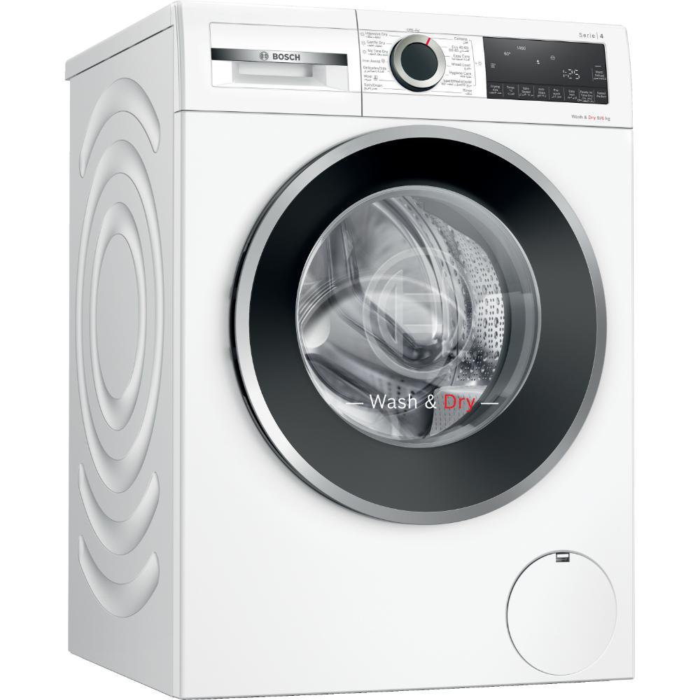 Bosch Series 4 Washer Dryer 1400 rpm, 9kg, Push-Button, Aquastop, White, WNA244X0GC, 1 Year Manufacturer Warranty