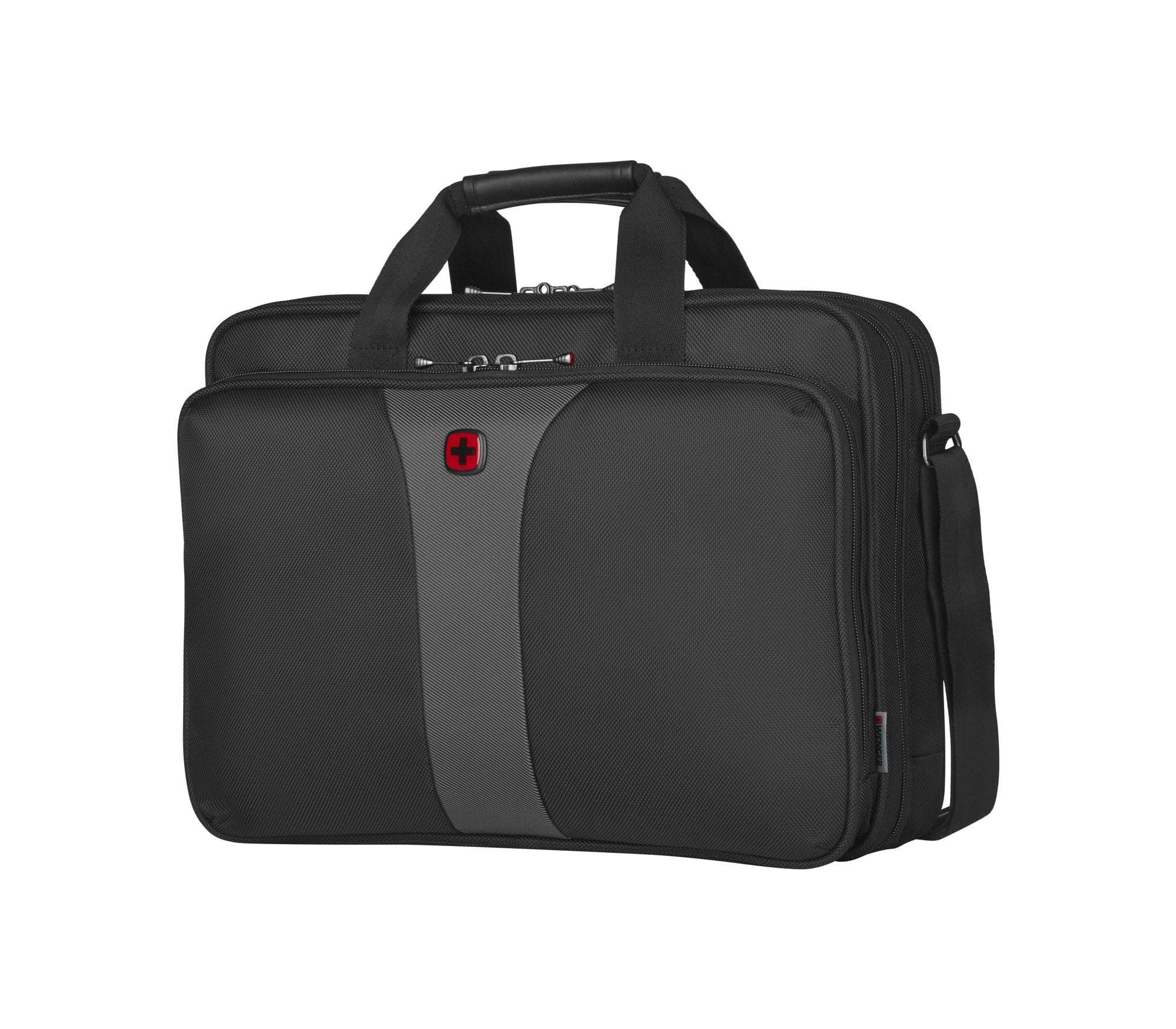 WENGER LEGACY 16 DOUBLE-GUSSET COMPUTER BRIEFCASE BLACK/GREY - 600648
