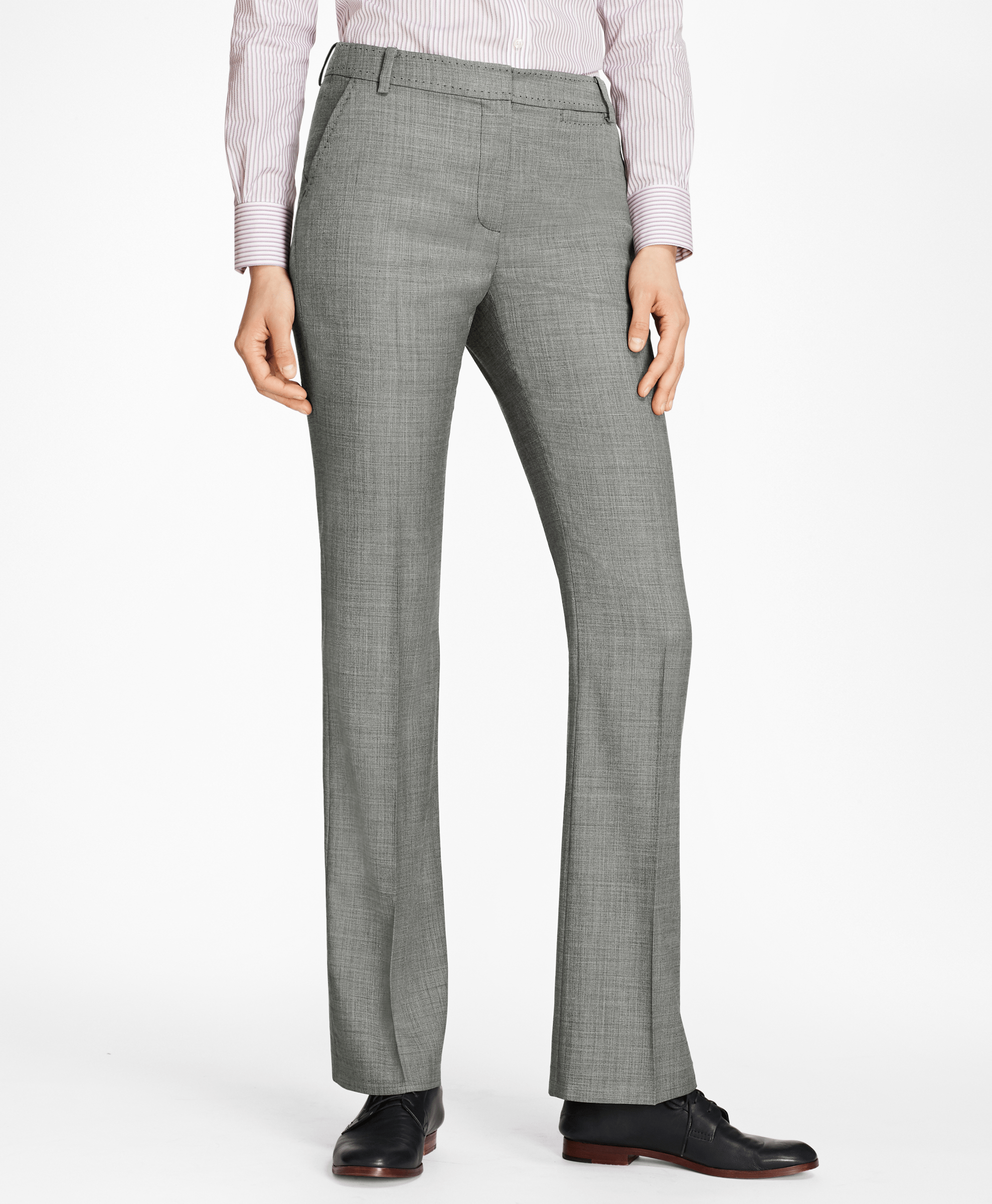 Brooks Brothers Sep Pnt Wv Ea Gry - Womens Dress Trouser