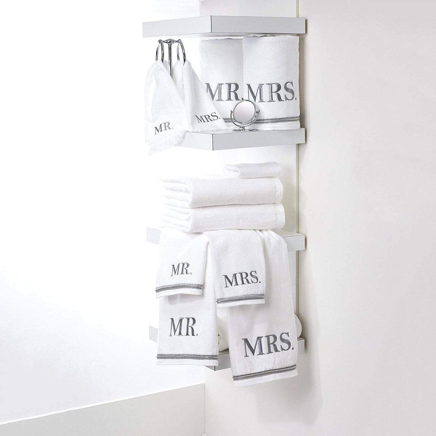 Avanti Mr. & Mrs. Towel Set - White, 6 Piece - 14486 - Jashanmal Home