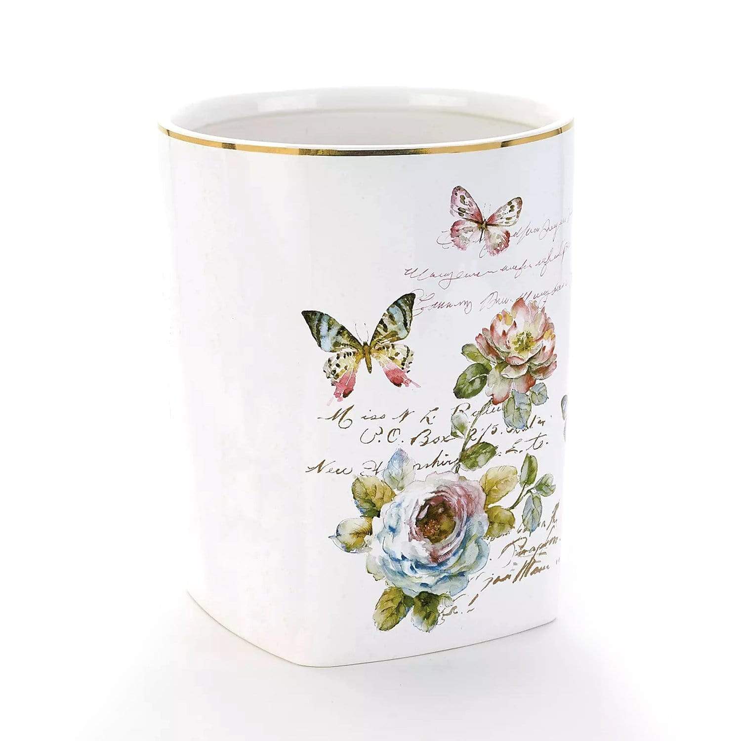 Avanti Butterfly Garden Wastebasket - Multicolour - 13882F - Jashanmal Home