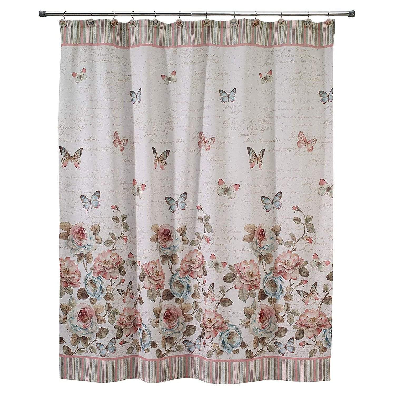 Avanti Butterfly Garden Shower Curtain - Multicolour - 13882H - Jashanmal Home