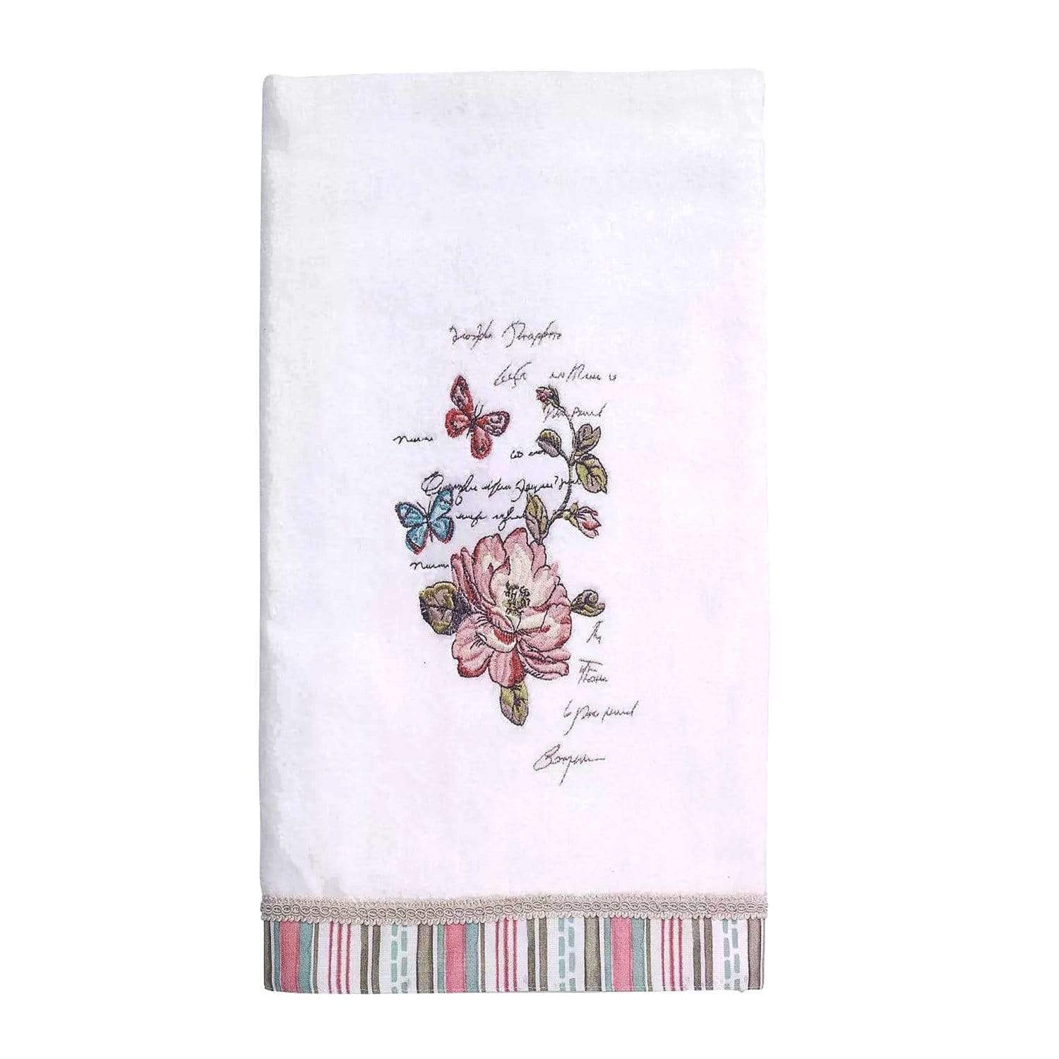 Avanti Butterfly Garden Bath Towel - White - 38221WHT - Jashanmal Home
