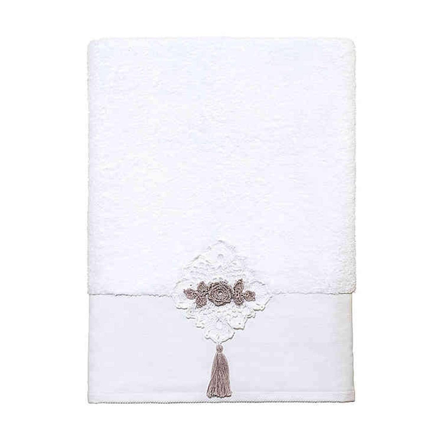 Avanti Diamond Lace Bath Towel - White - 23311 - Jashanmal Home