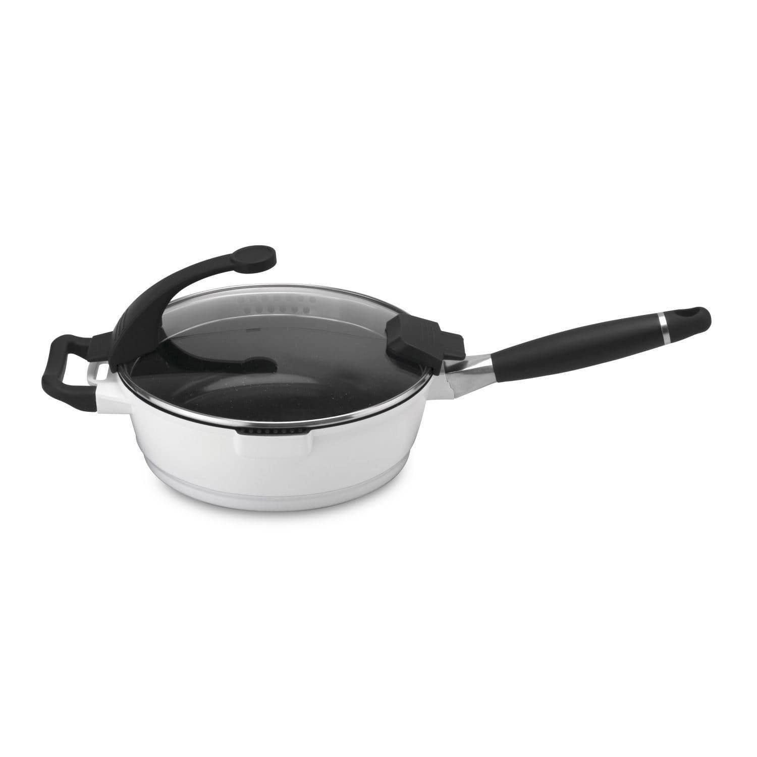 BergHOFF Virgo Deep Skillet with Cover - White, 24 cm - 2304549 - Jashanmal Home