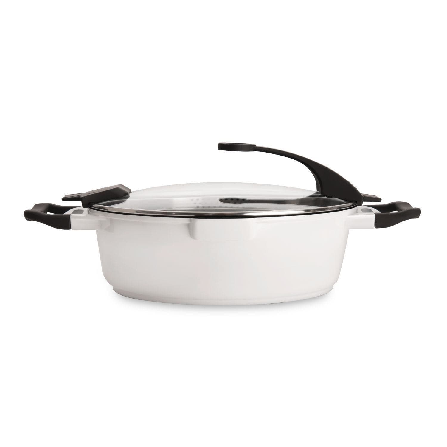 BergHOFF Virgo 2-Handle Deep Skillet with Cover - White, 28 cm - 2304919 - Jashanmal Home