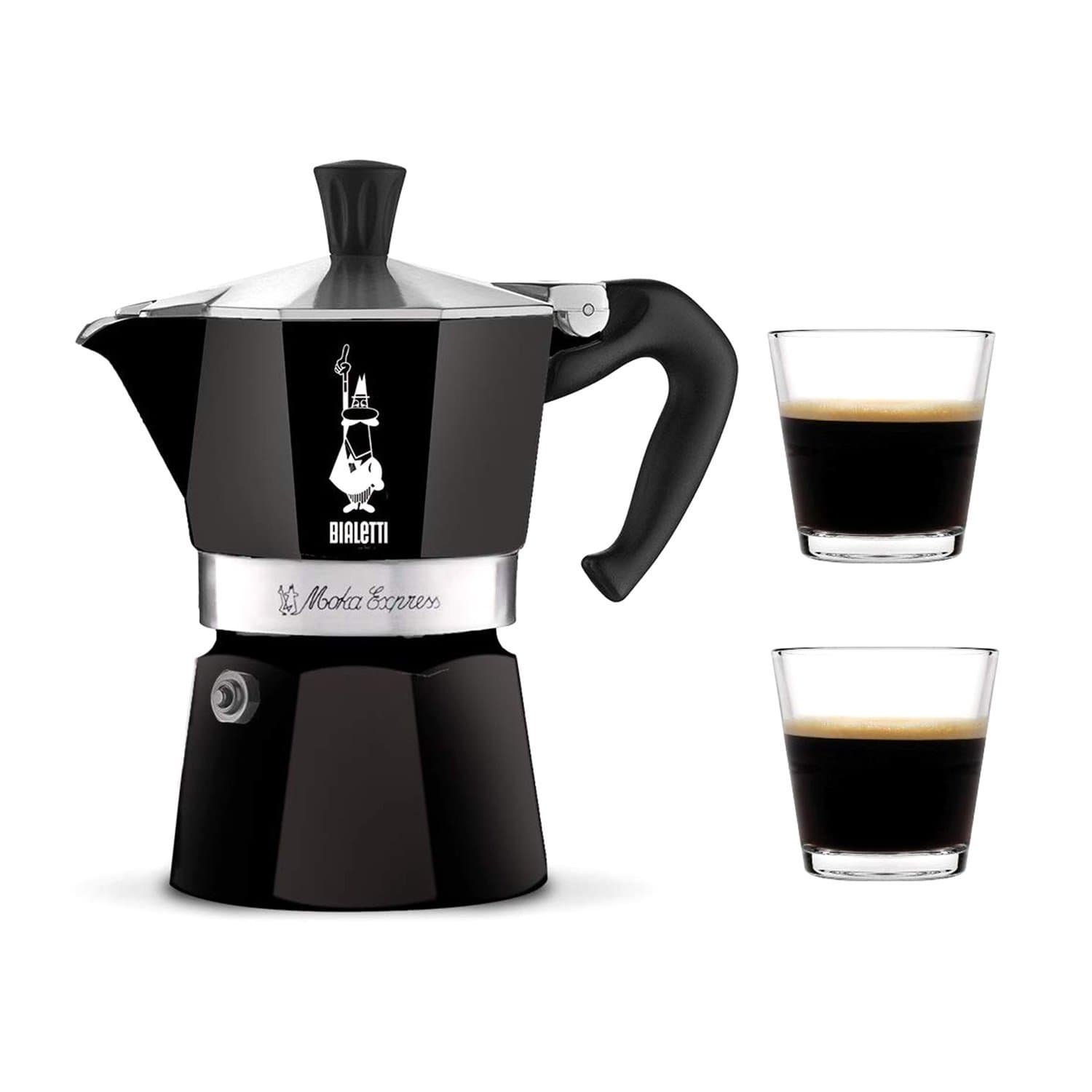 Bialetti Moka Express Coffee Maker - Black, 130 ml - 4952 - Jashanmal Home