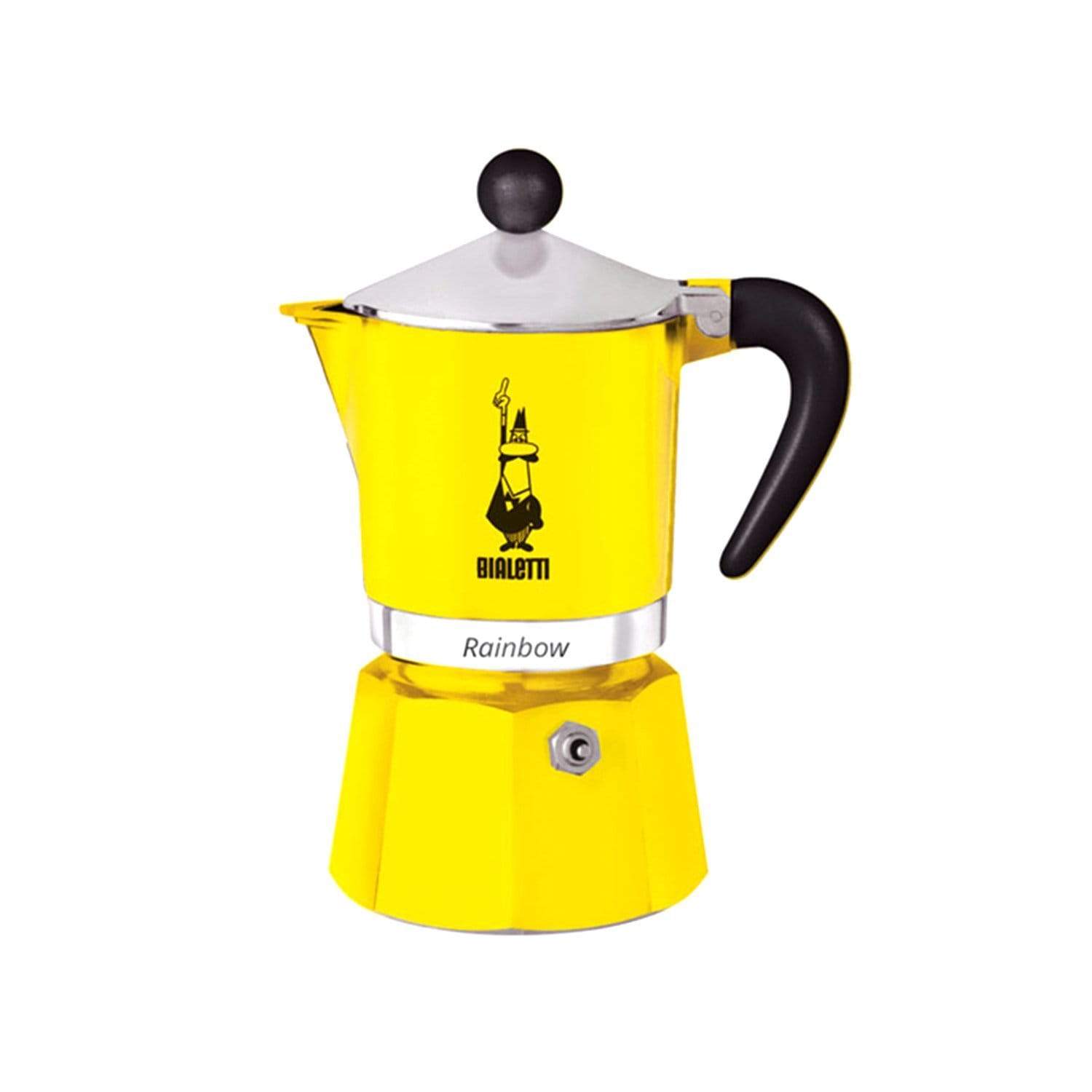 بياليتي ماكينة تحضير القهوة رينبو - أصفر، 3 أكواب - 4982 - جاشنمال هوم
