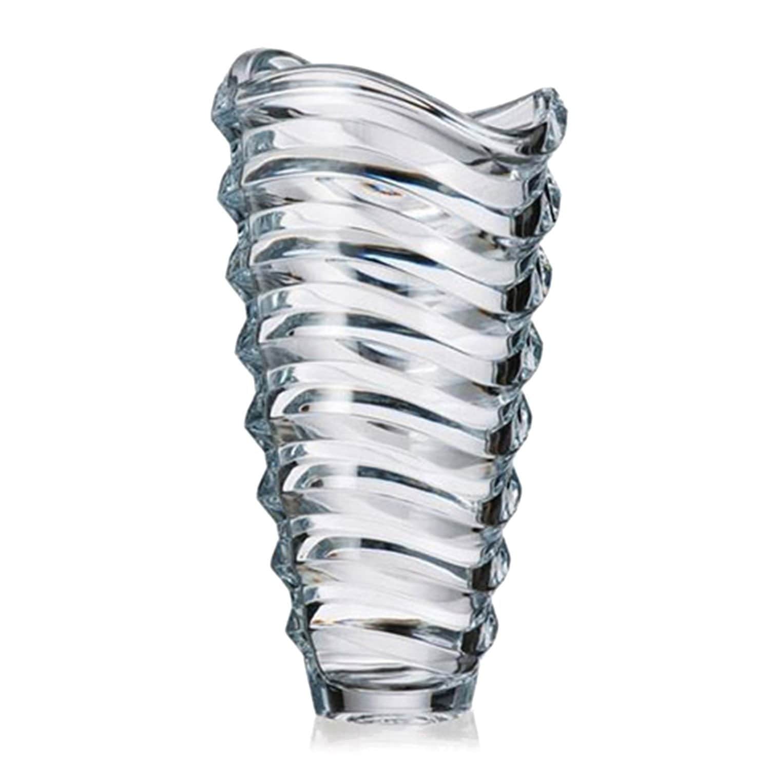 Bohemia Crystal Glass 8K Wave Vase - 34 cm - 5391202 - Jashanmal Home