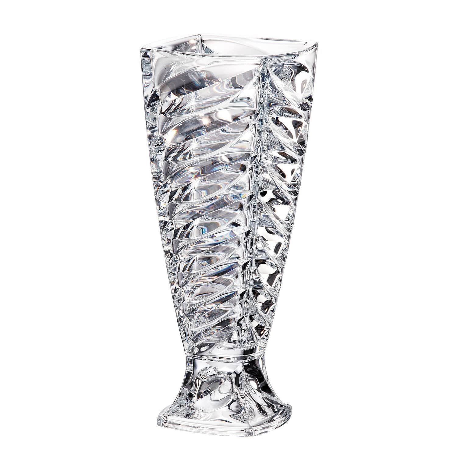 Bohemia Crystal Glass Footed Facet Vase - 37.5 cm - 5390928 - Jashanmal Home