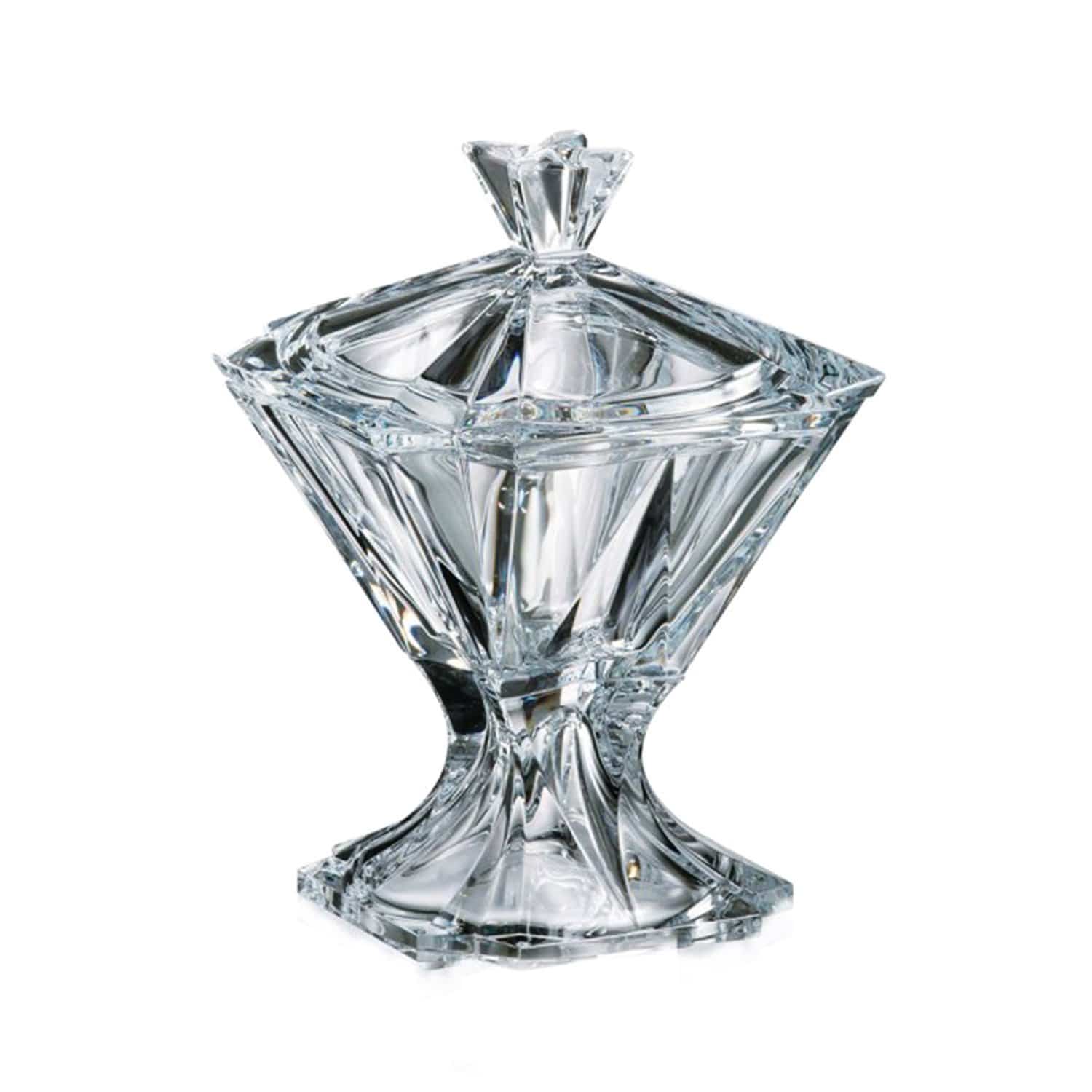 Bohemia Crystal Glass Metropolitan Footed Covered Box - 26 cm - 5390995 - Jashanmal Home