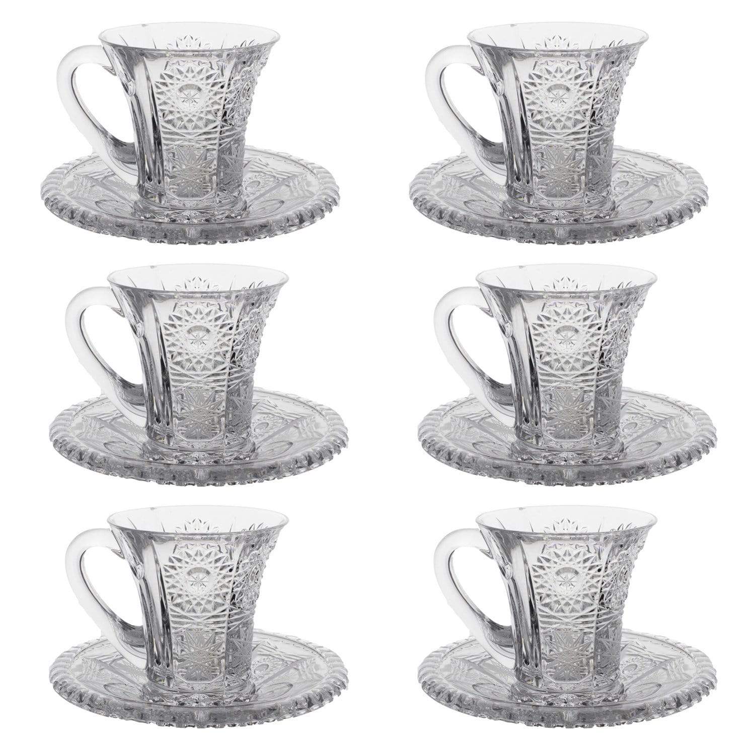 Bohemia Crystal Glass Wellington Cup and Saucer Set - Clear_57001_842 - 5392160 - Jashanmal Home