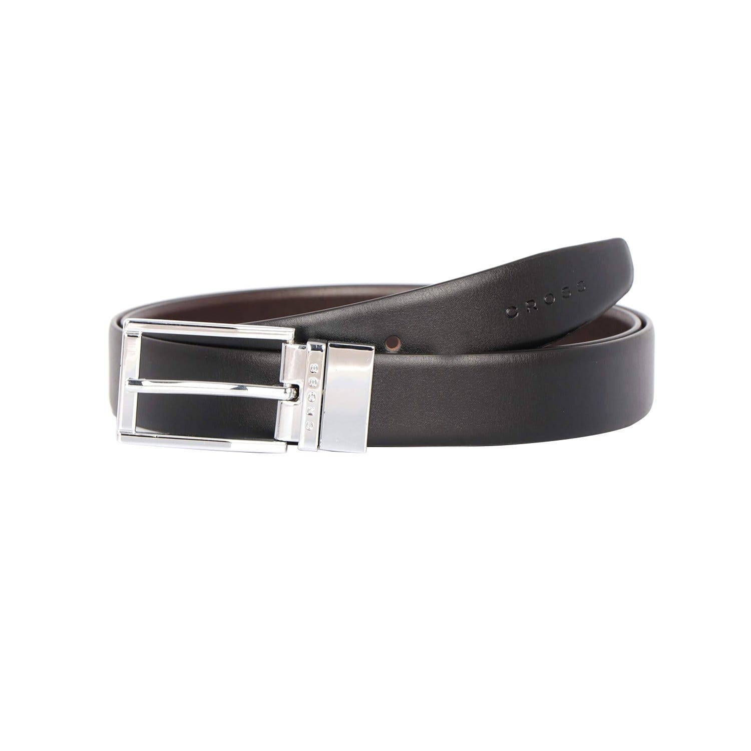 Cross Santiago Cut-to-Fit Style Reversible Leather Belt with 30mm Pronged Buckle for Men - Black and Brown XXL - AC318491N-XXL - Jashanmal Home
