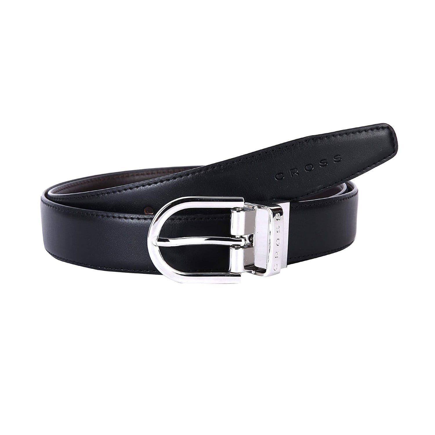 Cross Meister Premium Leather Belt with 30 mm Pronged Buckle for Men  - Black and Brown L - Jashanmal Home