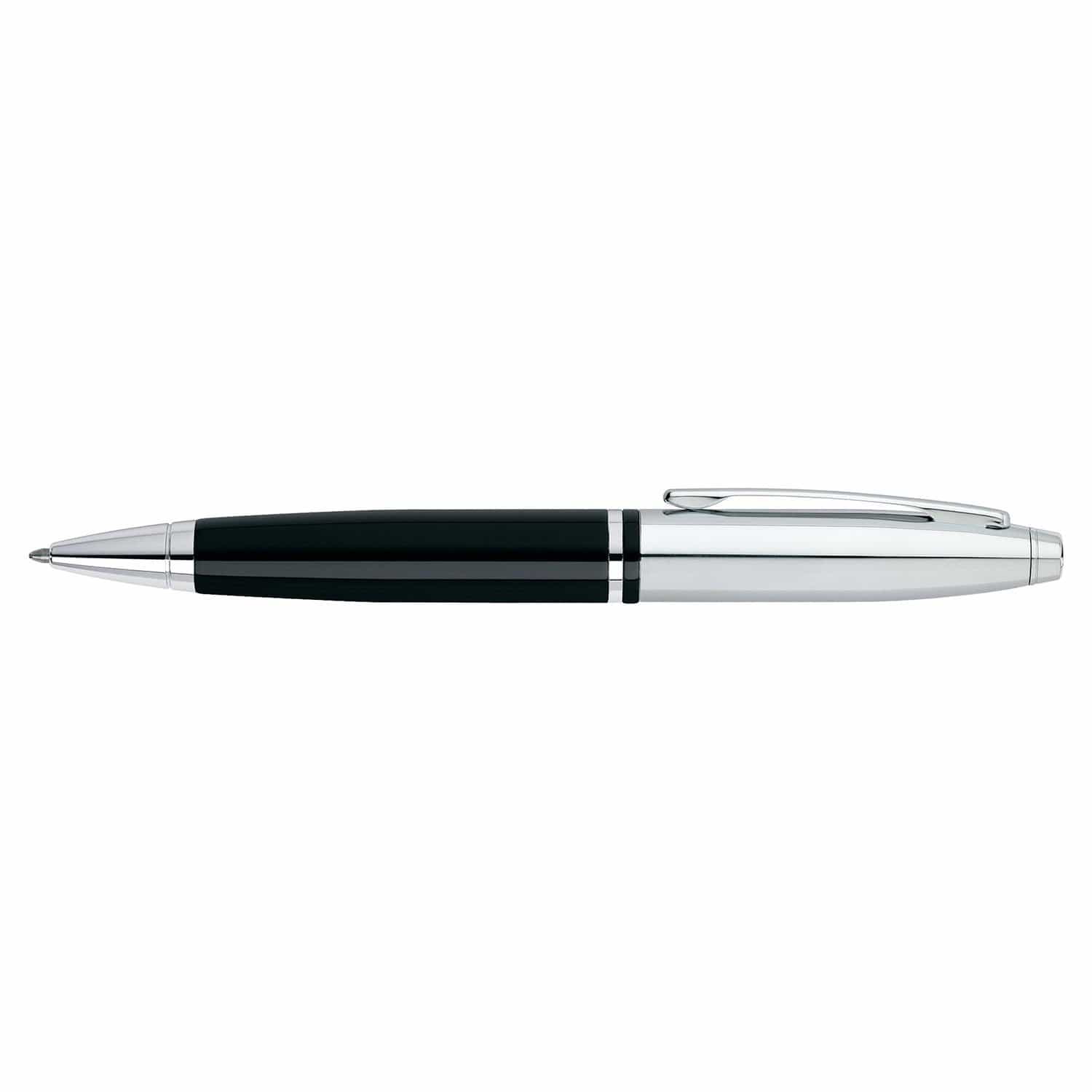 قلم حبر جاف مطلي بالكروم والورنيش الأسود من كروس كاليه - AT0112-2 - Jashanmal Home