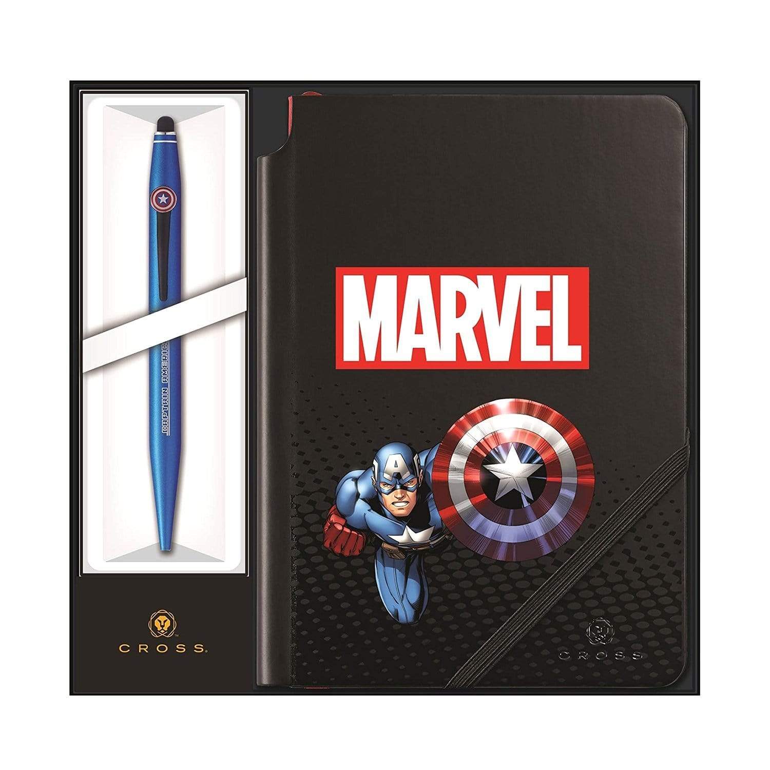 Cross Tech2 Marvel Captain America Ball Point Pen with Stylus and Journal Gift Set - Black and Blue - AT0652SD-10/1 - Jashanmal Home