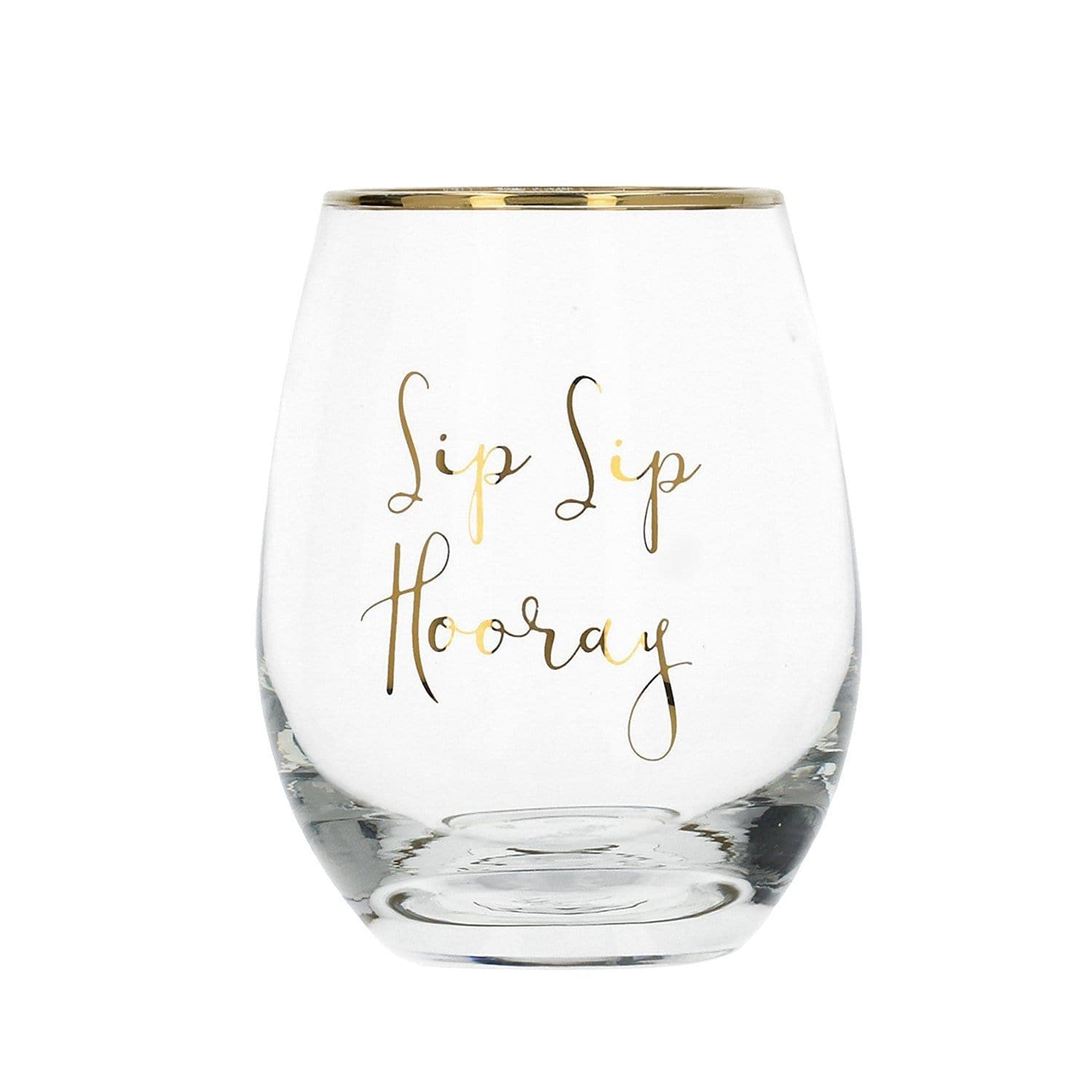 Creative Tops Ava and I Stemless Wine Glass - Gold and Clear, 600 ml - 5213695 - Jashanmal Home
