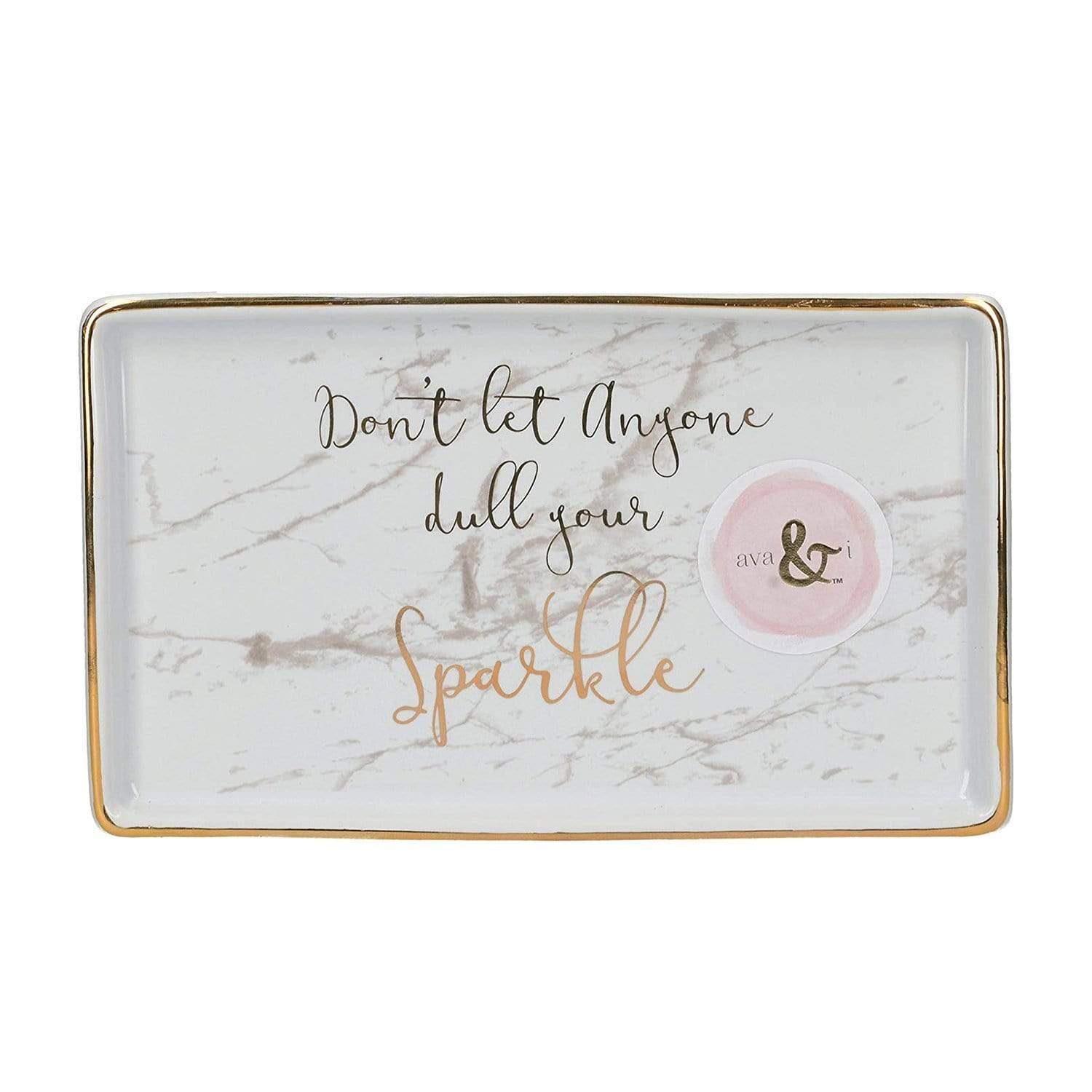 Creative Tops Ava & I Don't Let Anyone Dull Your Sparkle Rectangular Trinket Dish - 5213685 - Jashanmal Home