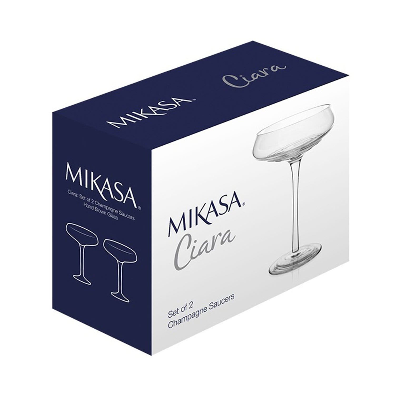 Creative Tops Mikasa Clara champagne Glass Set - Clear, 265 ml, 2 Piece - 5178506 - Jashanmal Home