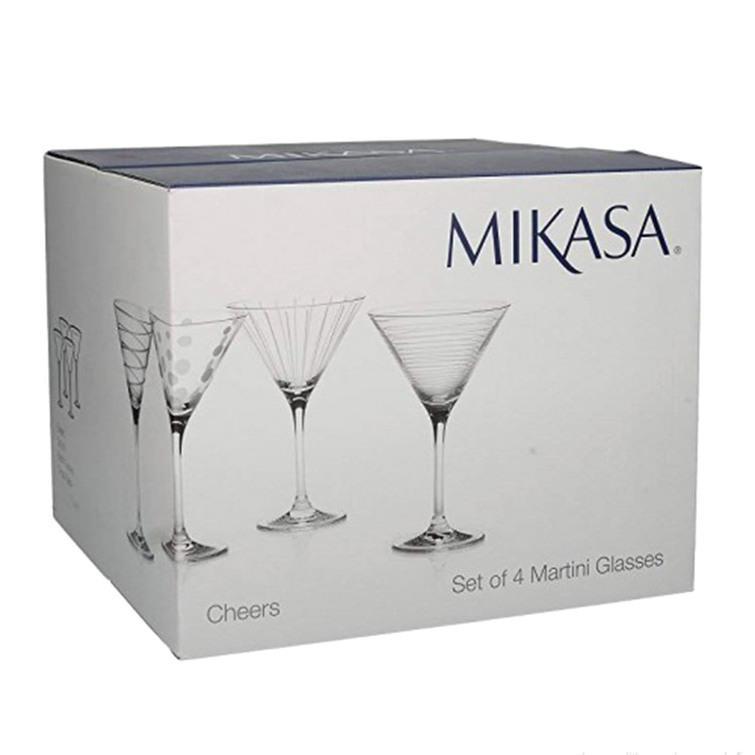 Creative Tops Mikasa Cheers Martini Glass Set - Clear and Silver, 284 ml, 4 Piece - 5159319 - Jashanmal Home
