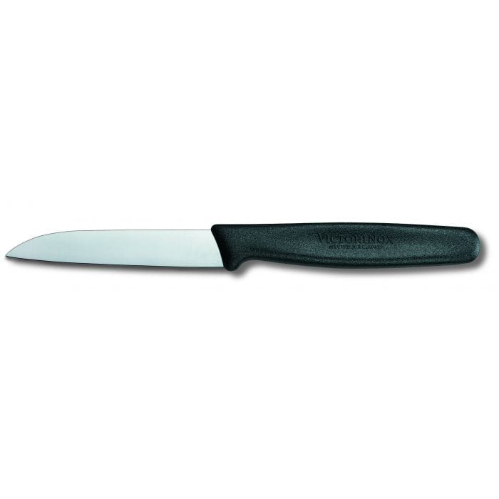 VICTORINOX PARING KNIFE BLACK NYLON HANDLE STRAIGHT BLADE 8CM - 5.0403